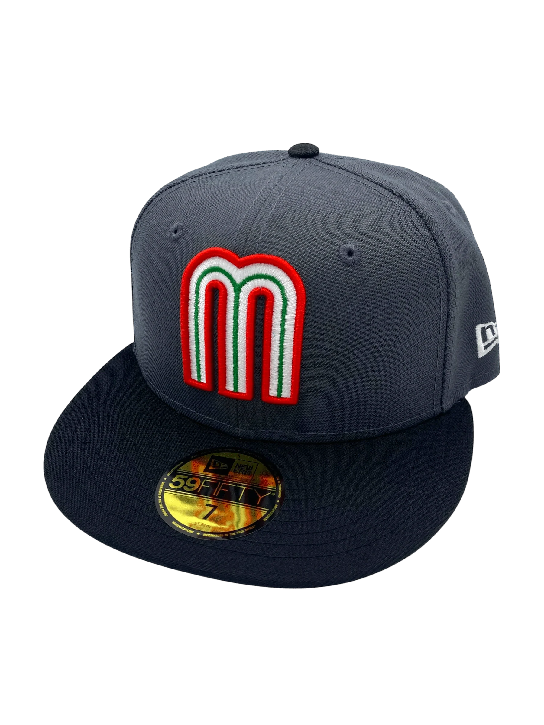 Adult Mexico New Era Gray/Black Custom 59FIFTY Fitted Hat -Men's
