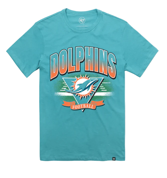 Adult Miami Dolphins '47 Brand Aqua Arena Fade Franklin T Shirt - Men's