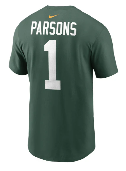 Adult Micah Parsons Green Bay Packers Nike Green Name & Number Player T-Shirt - Men's - Image 2
