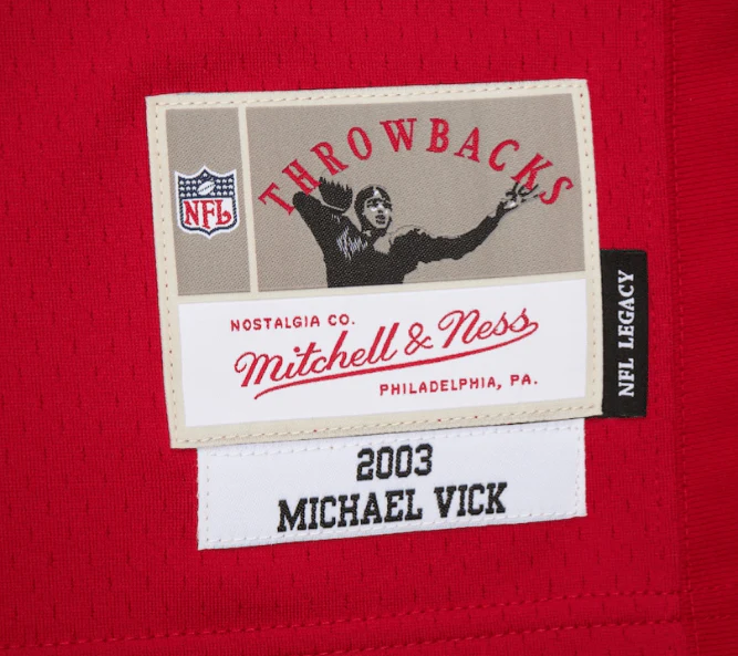 Adult Michael Vick Atlanta Falcons Mitchell & Ness 2003 Red Throwback Jersey - Men's - Image 6