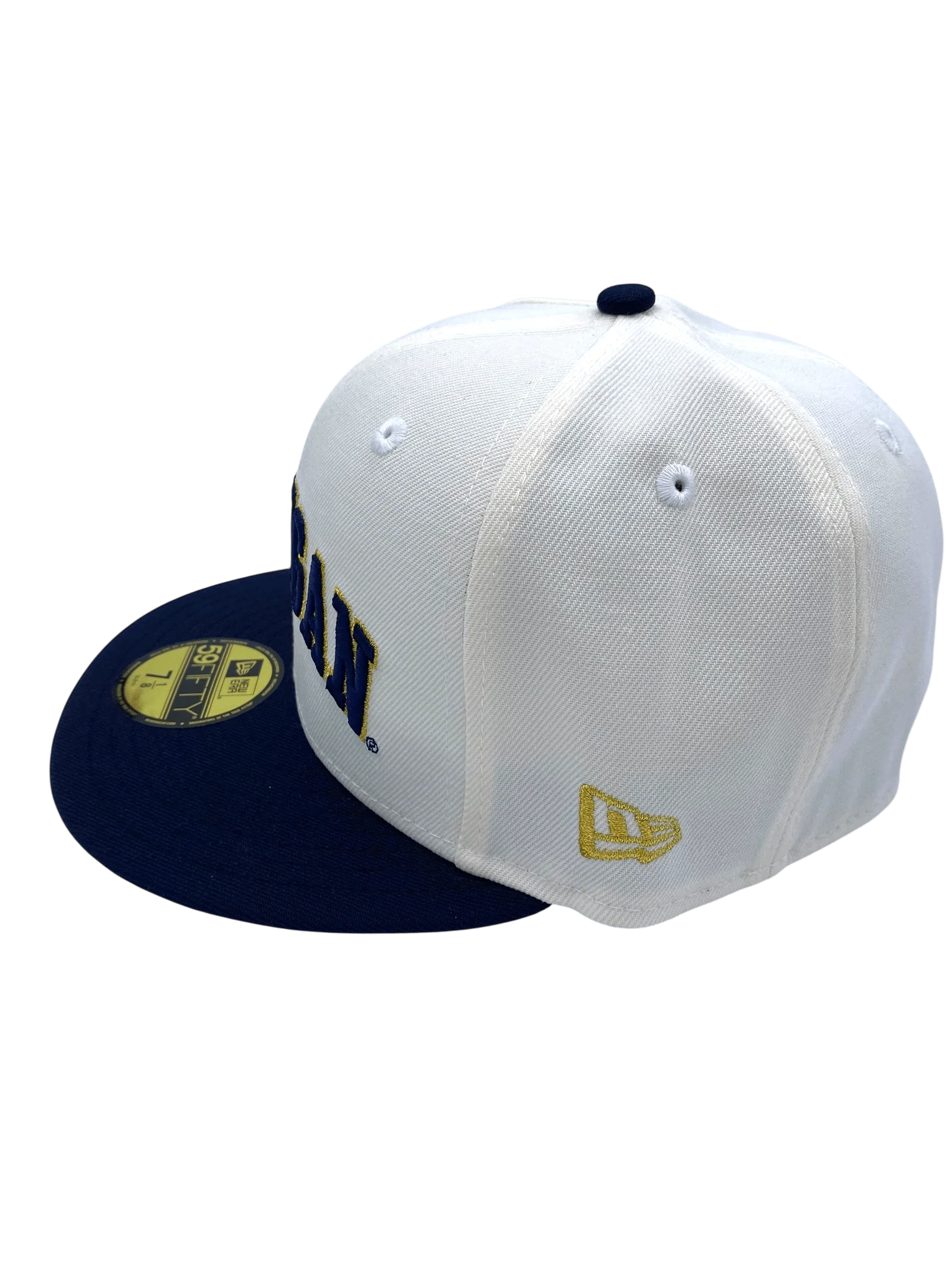 Adult Michigan Wolverines New Era Chrome/Navy Custom Side Patch 59FIFTY Fitted Hat - Men's - Image 4