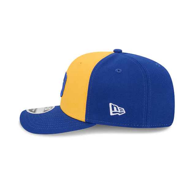 Adult Milwaukee Brewers Vintage New Era Yellow/ Navy Replica Team Logo 9SEVENTY Stretch-Snapback Hat - Men's - Image 4