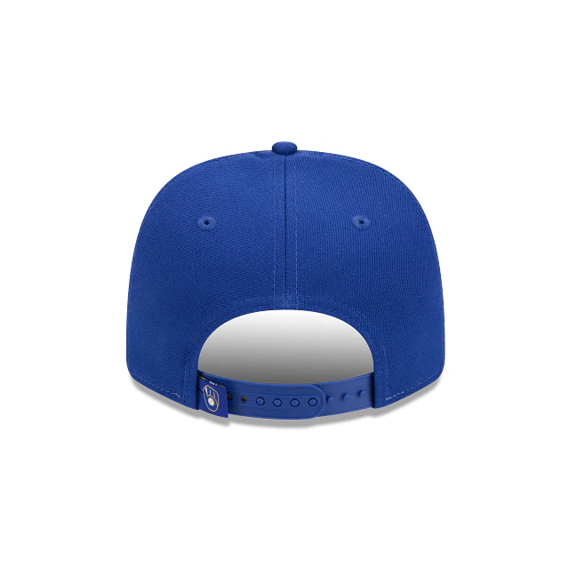 Adult Milwaukee Brewers Vintage New Era Yellow/ Navy Replica Team Logo 9SEVENTY Stretch-Snapback Hat - Men's - Image 6