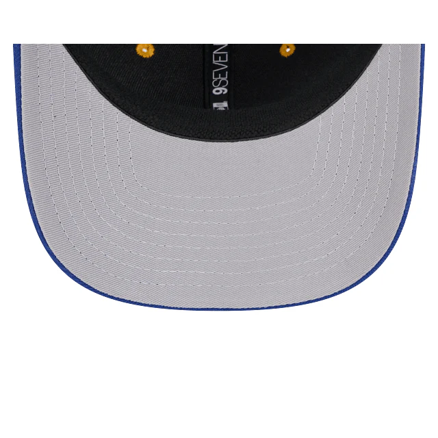 Adult Milwaukee Brewers Vintage New Era Yellow/ Navy Replica Team Logo 9SEVENTY Stretch-Snapback Hat - Men's - Image 7