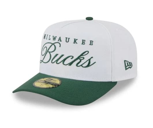 Adult Milwaukee Bucks New Era White 2025 NBA Draft 59FIFTY A-Frame Fitted Hat - Men's - Image 4