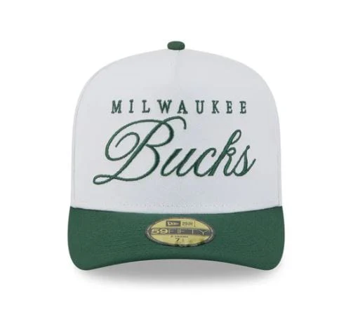 Adult Milwaukee Bucks New Era White 2025 NBA Draft 59FIFTY A-Frame Fitted Hat - Men's - Image 5