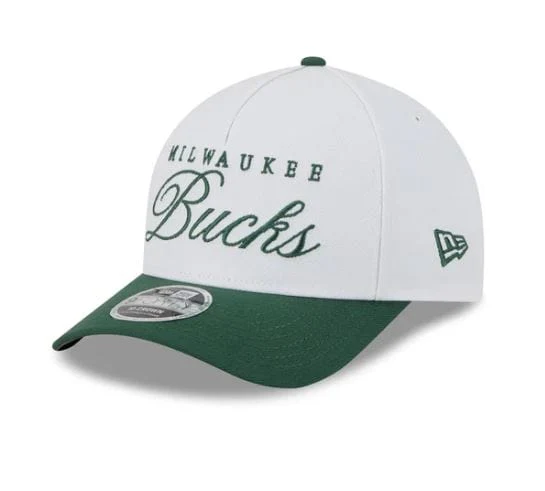 Adult Milwaukee Bucks New Era White 2025 NBA Draft M-Crown A-Frame 9FORTY Adjustable Hat - Men's - Image 4