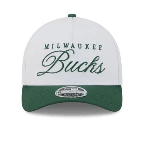 Adult Milwaukee Bucks New Era White 2025 NBA Draft M-Crown A-Frame 9FORTY Adjustable Hat - Men's - Image 5