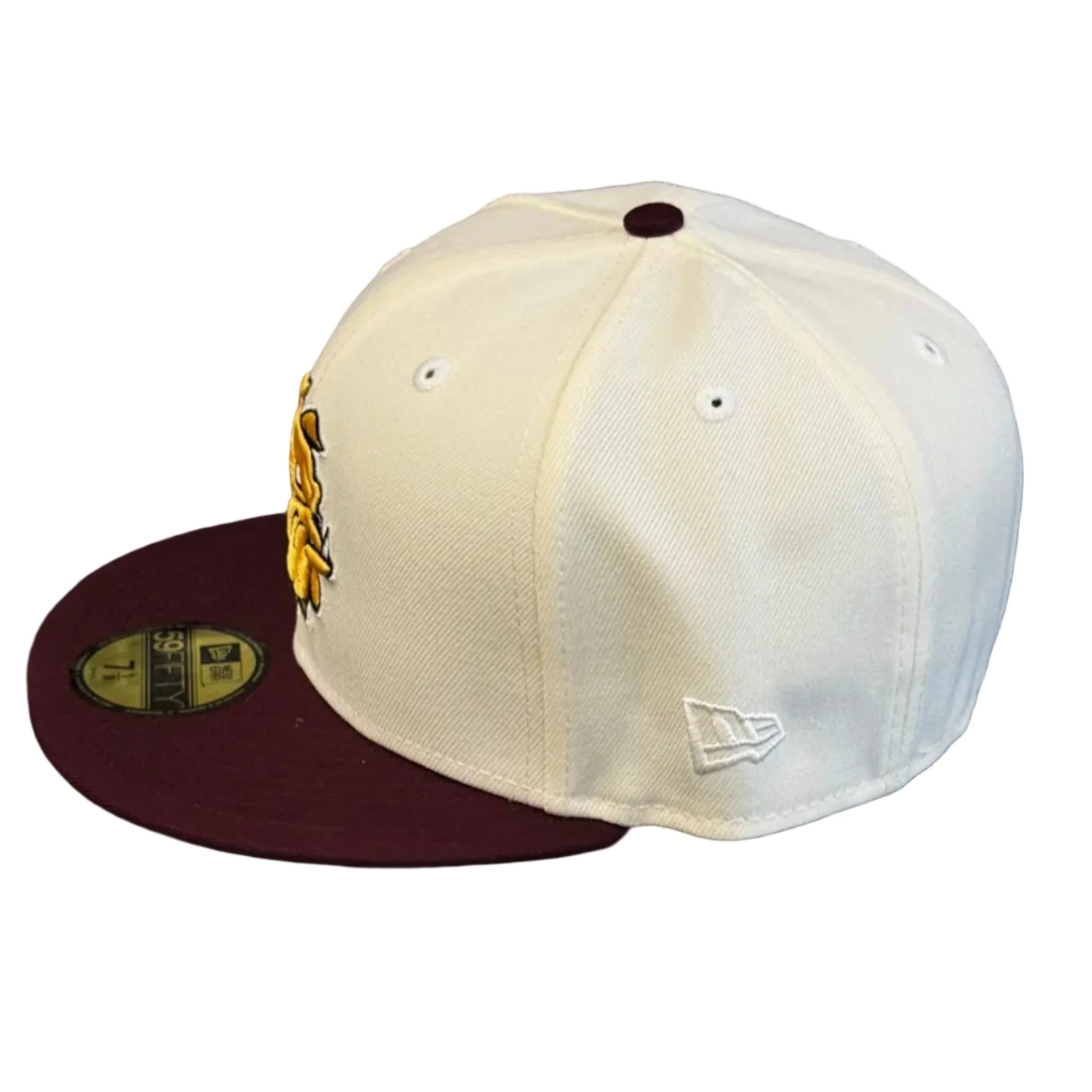 Adult Minnesota-Duluth Bulldogs New Era Chrome/Maroon Bulldog Head Custom 59FIFTY Fitted Hat - Men's - Image 2