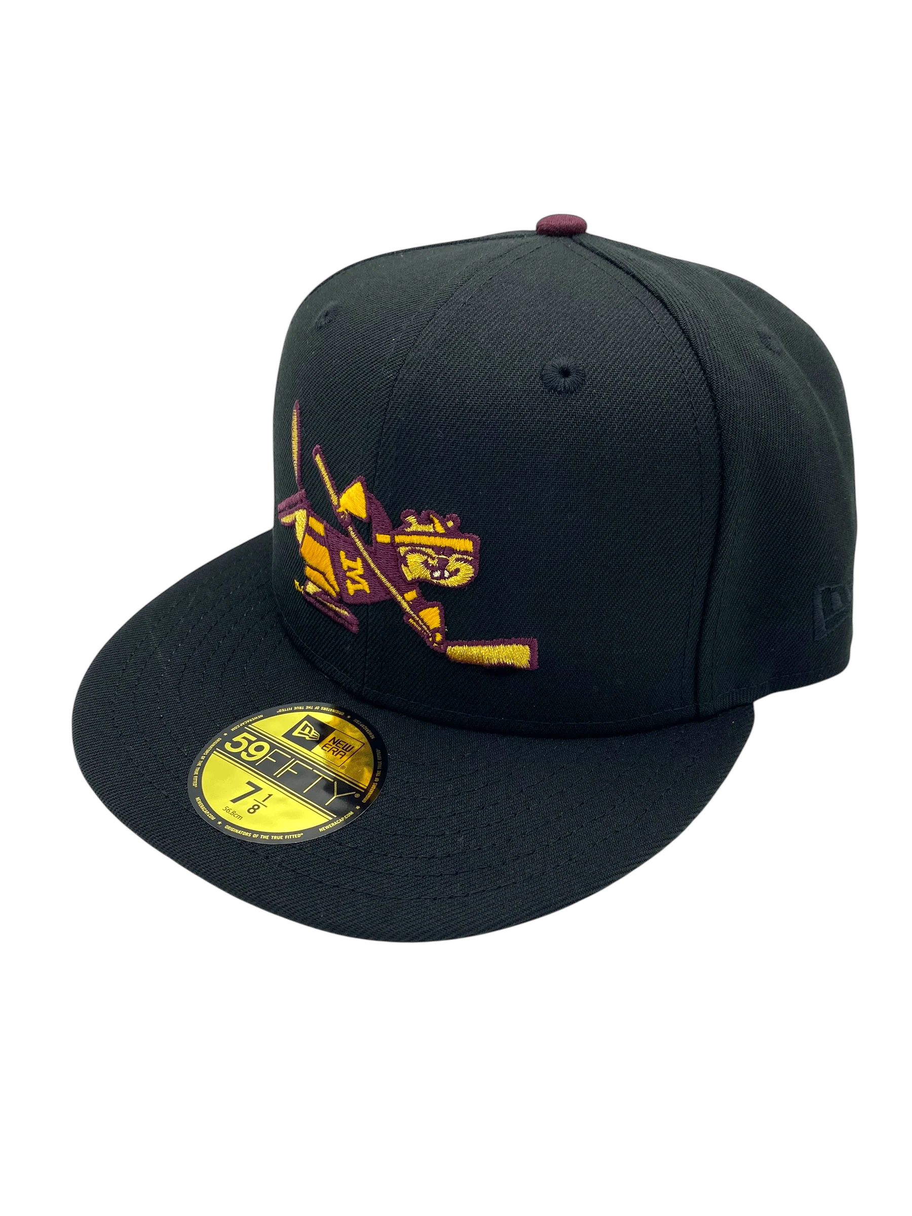 Adult Minnesota Golden Gophers New Era Black Dome Powerhouse Custom 2002 Side Patch 59FIFTY Fitted Hat - Men's - Image 6