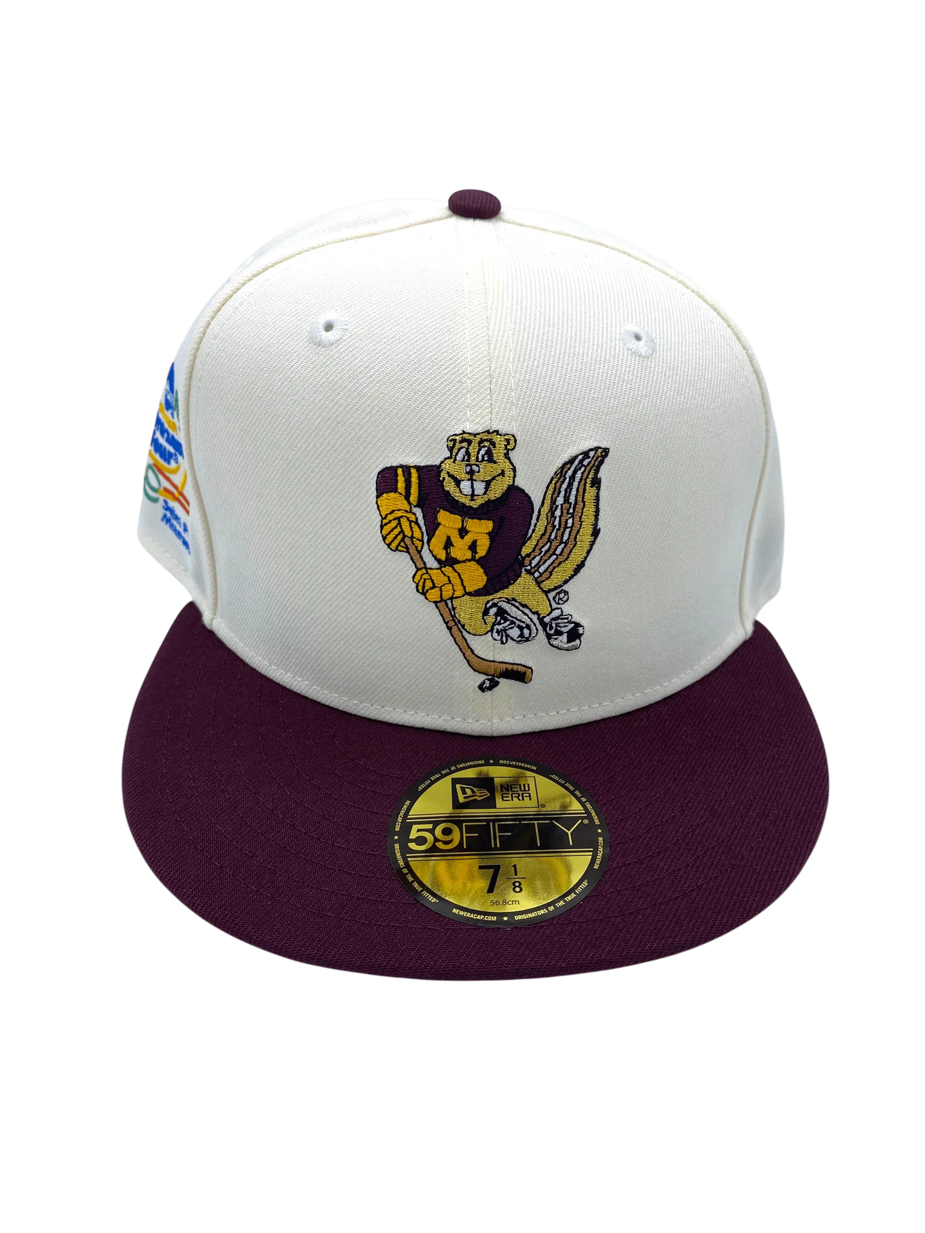 Adult Minnesota Golden Gophers New Era Chrome/Maroon Modern Gopher Custom 2002 Side Patch 59FIFTY Fitted Hat - Men's - Image 5