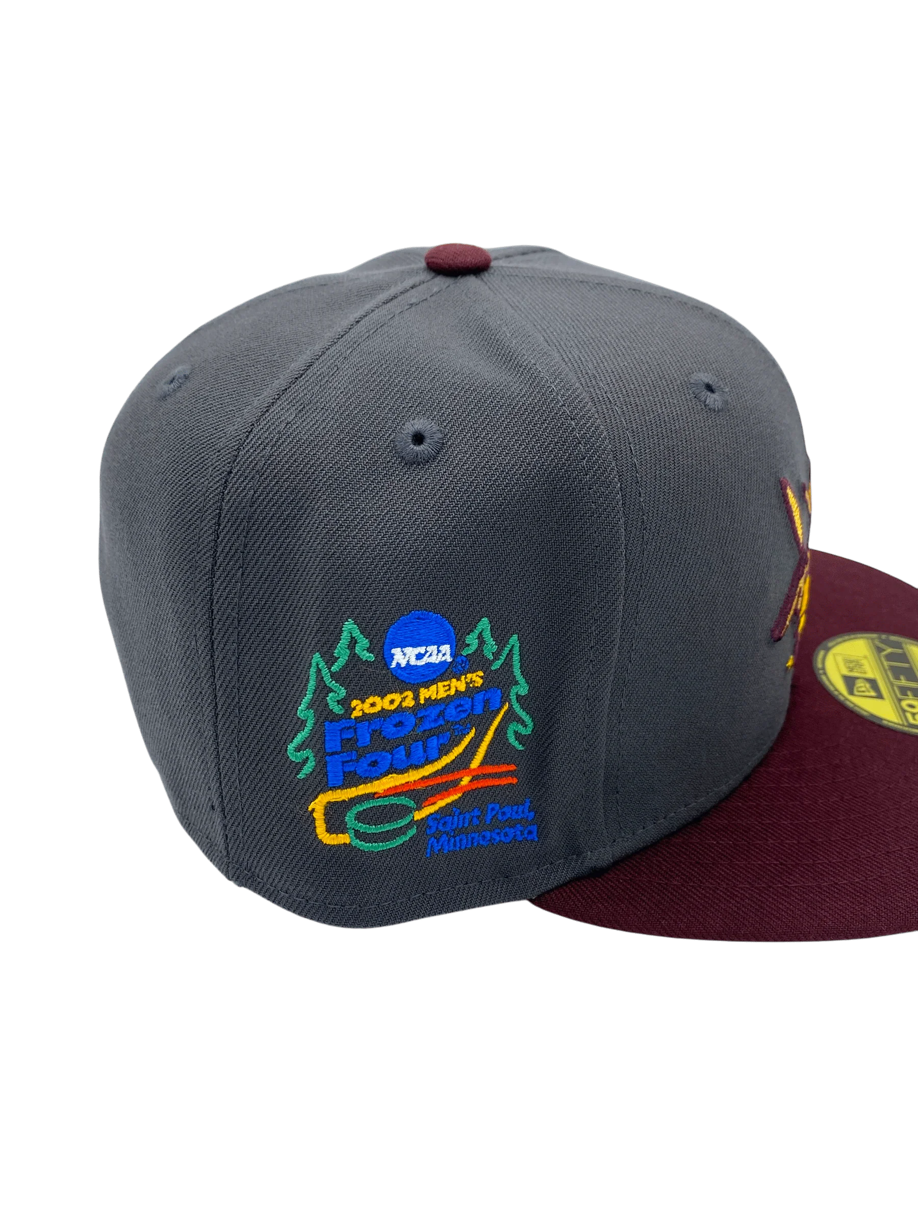 Adult Minnesota Golden Gophers New Era Gray/Maroon Custom 2002 Side Patch 59FIFTY Fitted Hat - Men's - Image 3