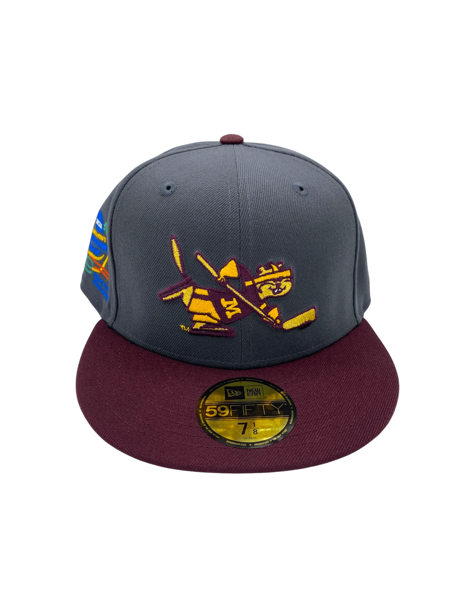 Adult Minnesota Golden Gophers New Era Gray/Maroon Custom 2002 Side Patch 59FIFTY Fitted Hat - Men's - Image 7