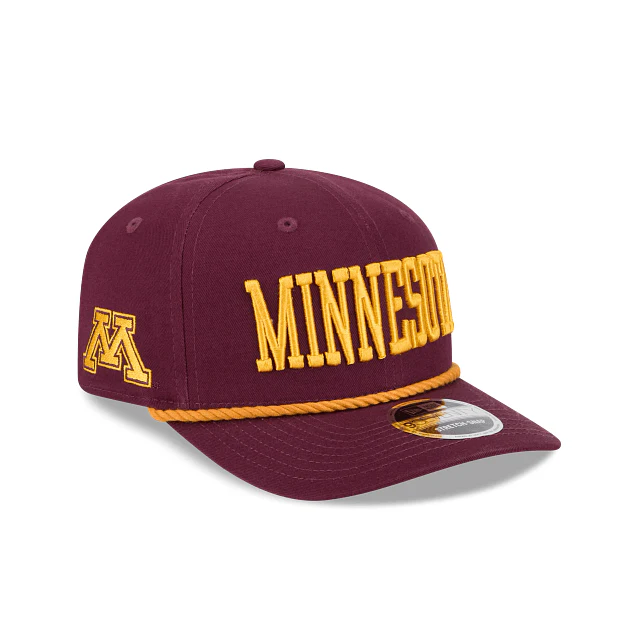 Adult Minnesota Golden Gophers New Era Maroon Cotton Wordmark Roper 9SEVENTY Stretch-Snapback Hat - Men's - Image 3