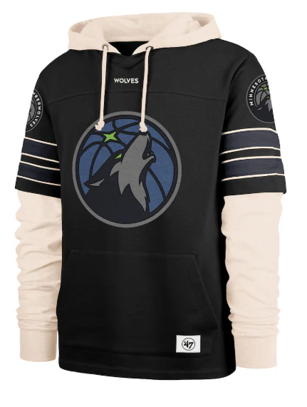 Adult Minnesota Timberwolves '47 Black Split Zone Cornerback Duo Hooded Sweatshirt - Men's - Image 5