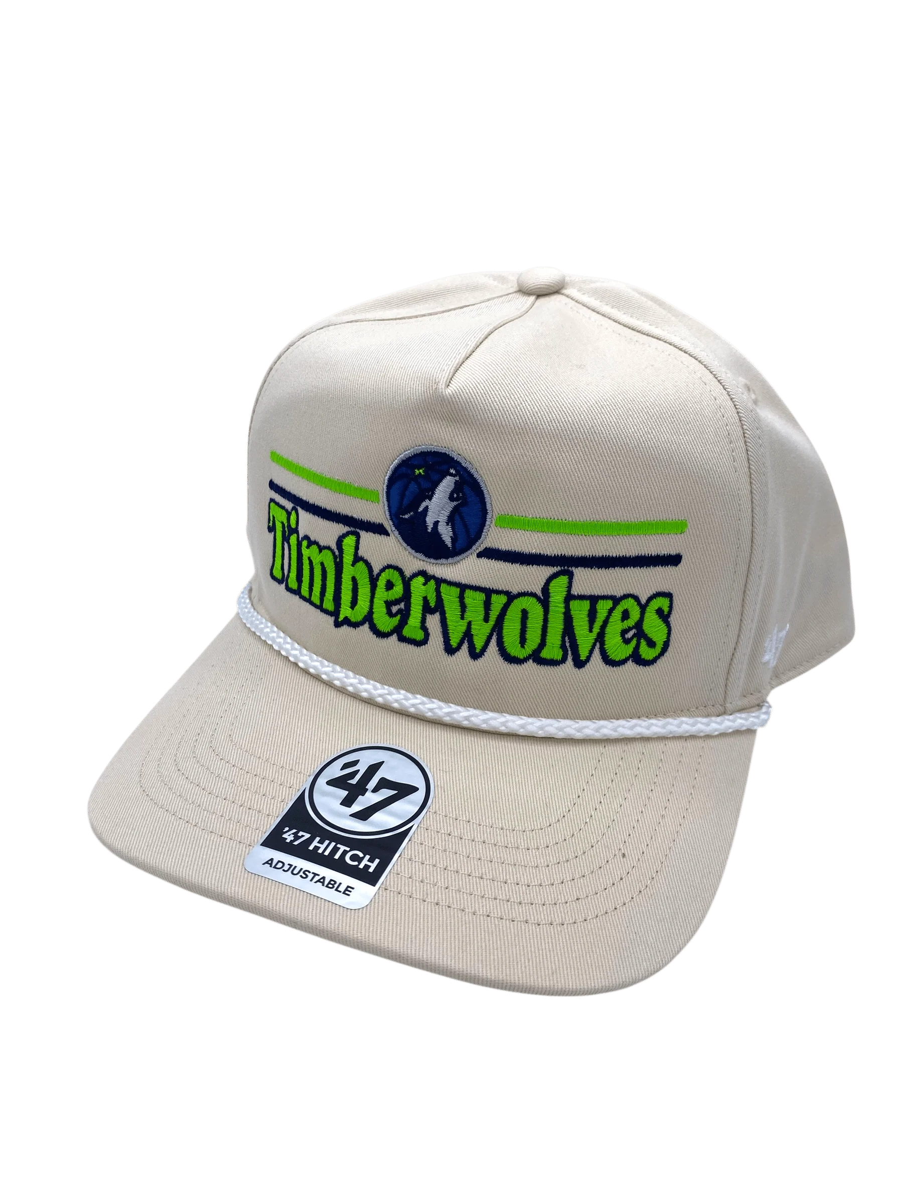 Adult Minnesota Timberwolves '47 Cream Natural Campscape Hitch Adjustable Snapback Hat - Men's