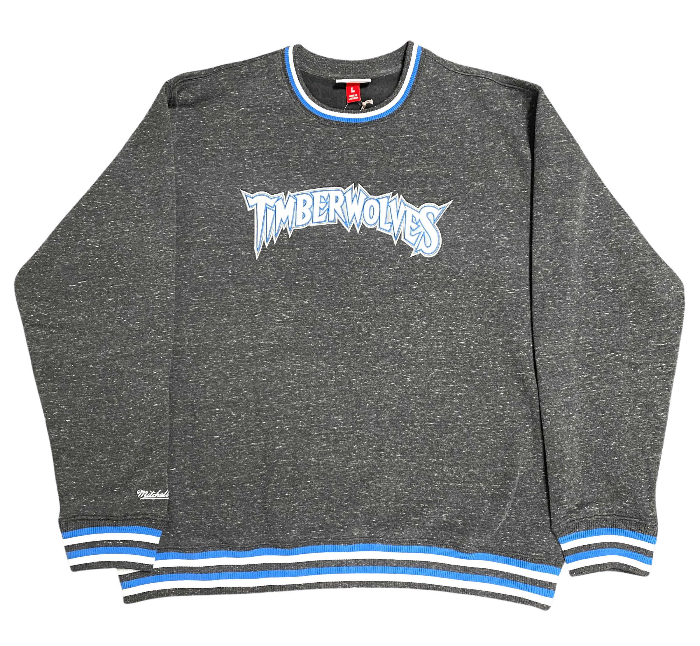 Adult Minnesota Timberwolves Mitchell & Ness Gray Winning Streak Fleece Crewneck Sweatshirt - Men's