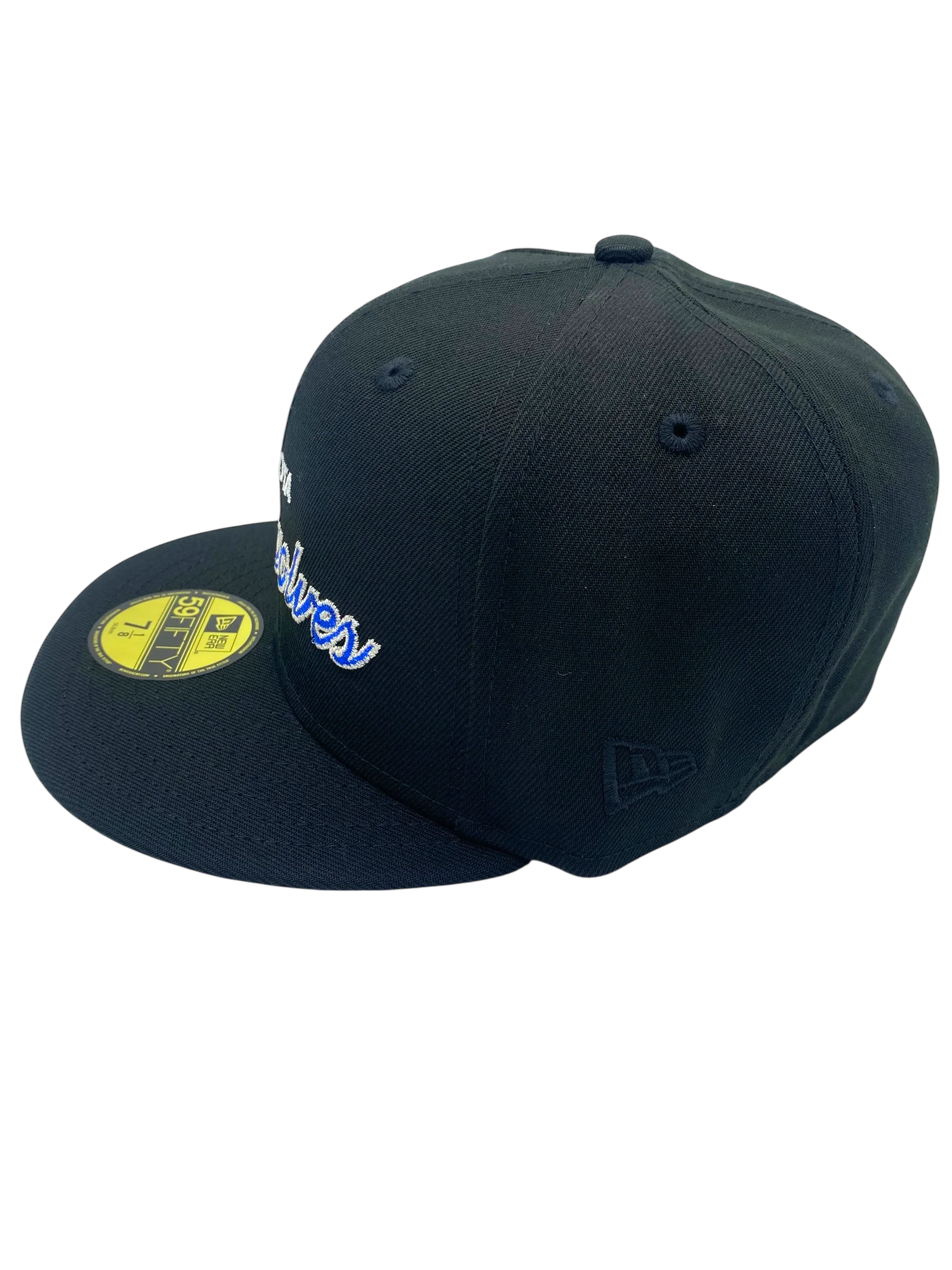 Adult Minnesota Timberwolves New Era Black Custom Script Side Patch 59FIFTY Fitted Hat - Men's - Image 7