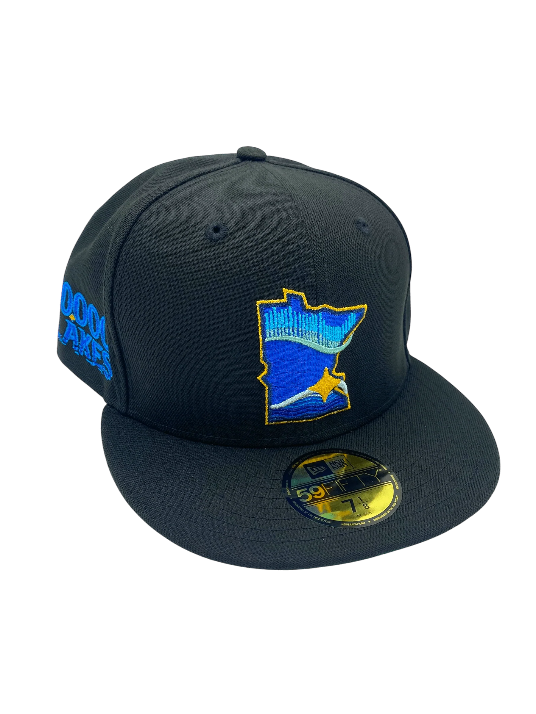 Adult Minnesota Twins New Era Black/Metallic City Connect State Logo 59FIFTY Fitted Hat - Men's