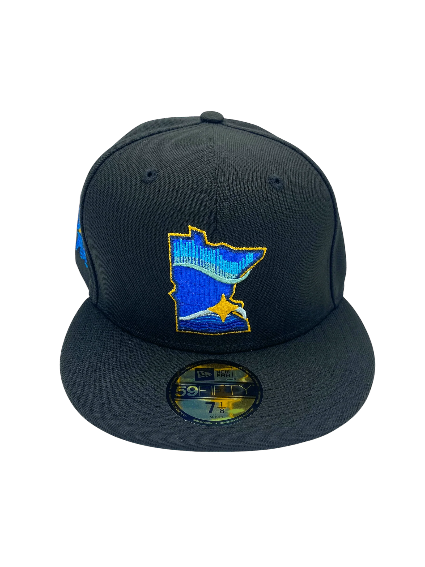 Adult Minnesota Twins New Era Black/Metallic City Connect State Logo 59FIFTY Fitted Hat - Men's - Image 7