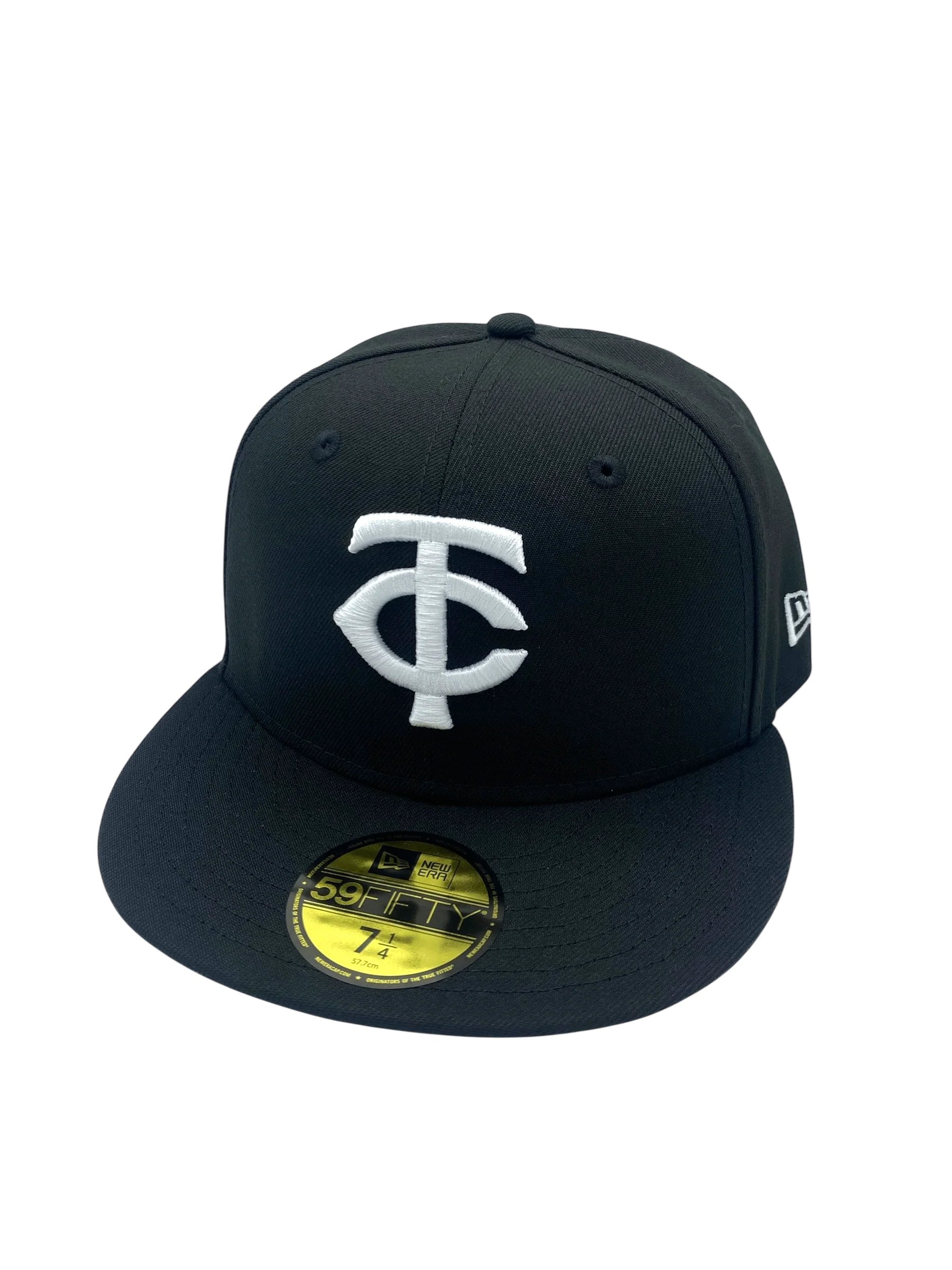 Adult Minnesota Twins New Era Black/White Basic Home 59FIFTY Fitted Hat - Men's