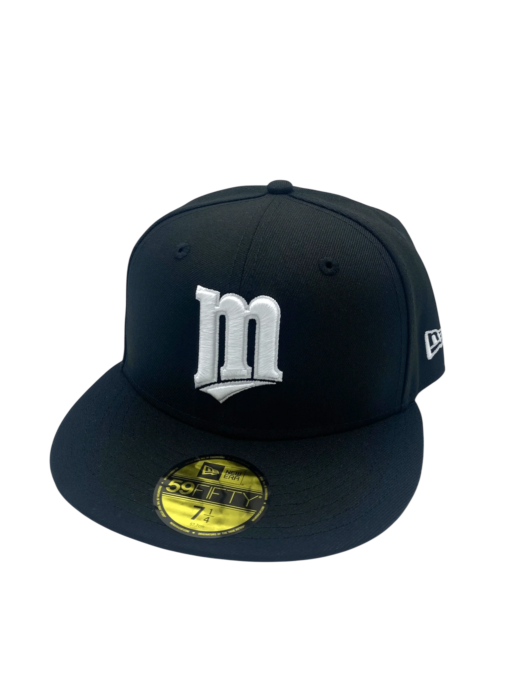 Adult Minnesota Twins New Era Black/White Basic Original M 59FIFTY Fitted Hat - Men's