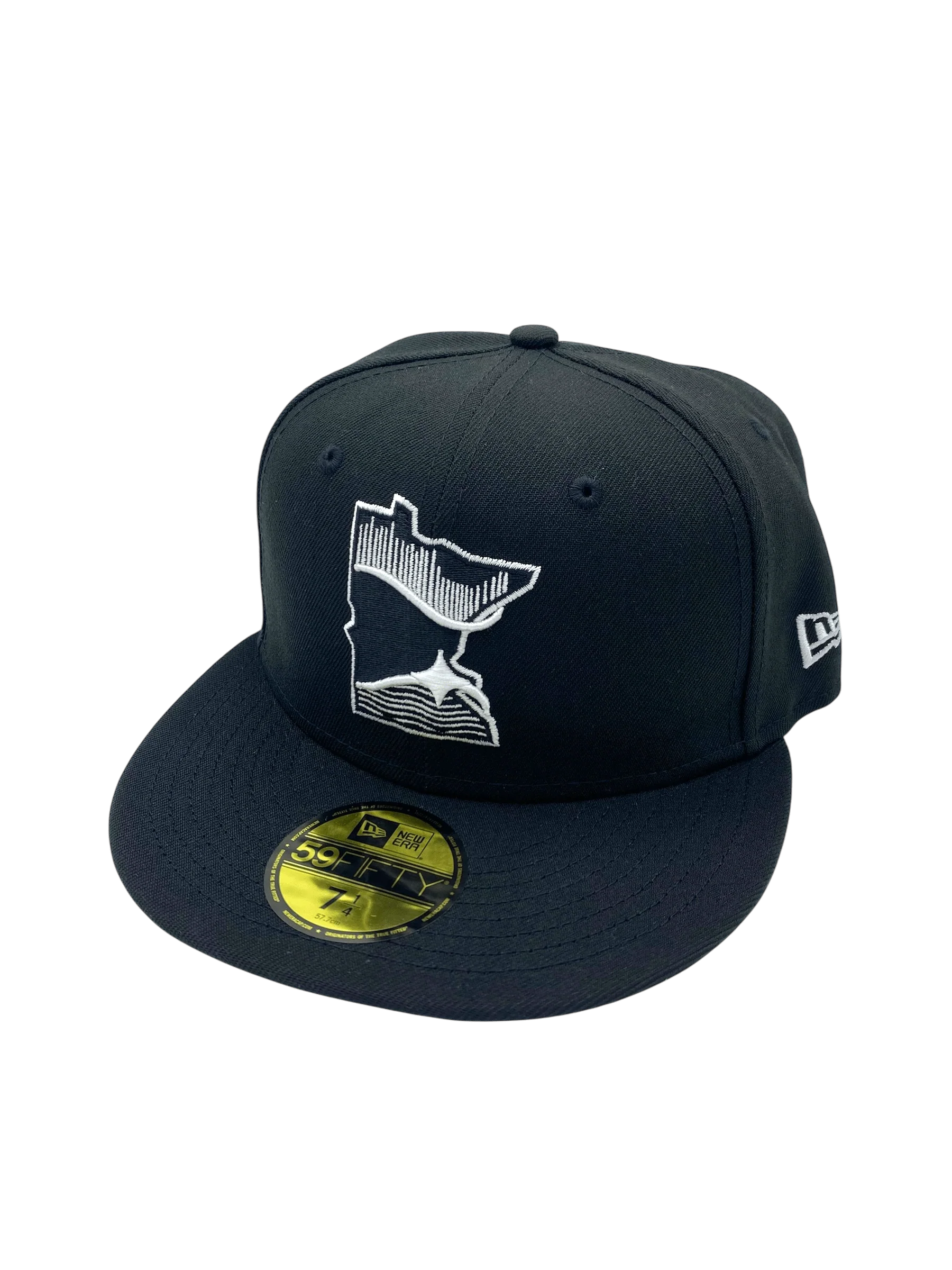 Adult Minnesota Twins New Era Black/White City Connect State Logo 59FIFTY Fitted Hat - Men's