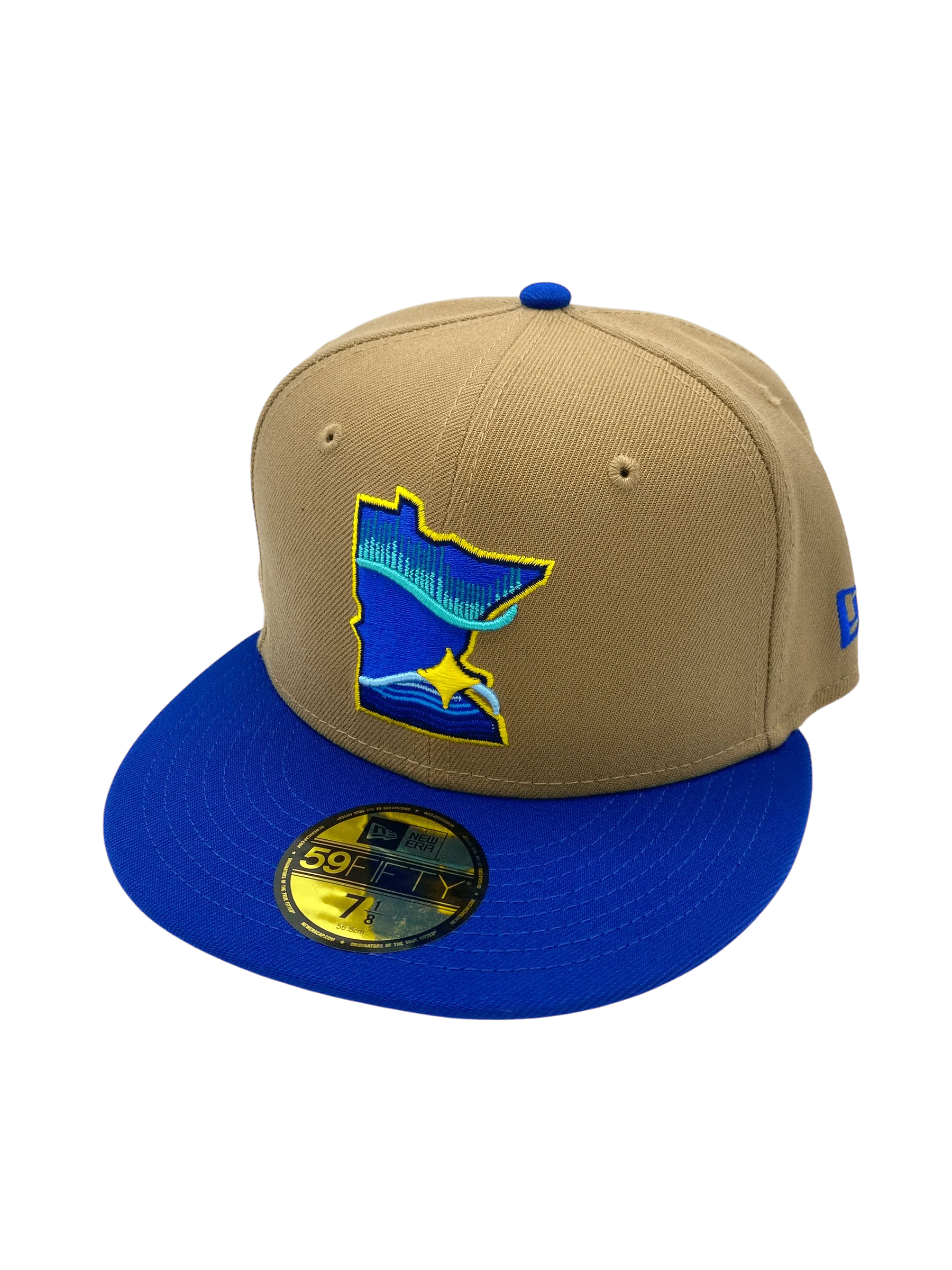 Adult Minnesota Twins New Era Brown/Blue City Connect State Logo 59FIFTY Fitted Hat - Men's