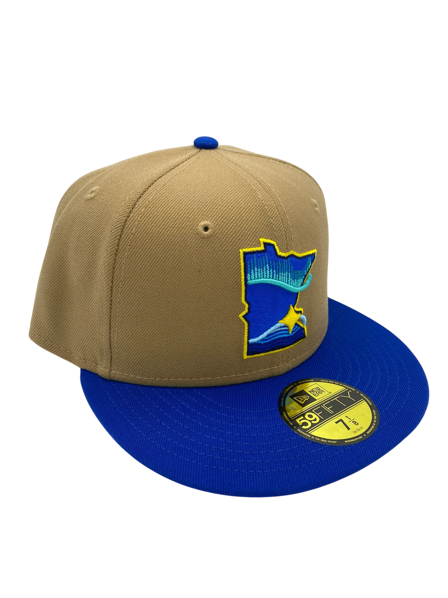 Adult Minnesota Twins New Era Brown/Blue City Connect State Logo 59FIFTY Fitted Hat - Men's - Image 4