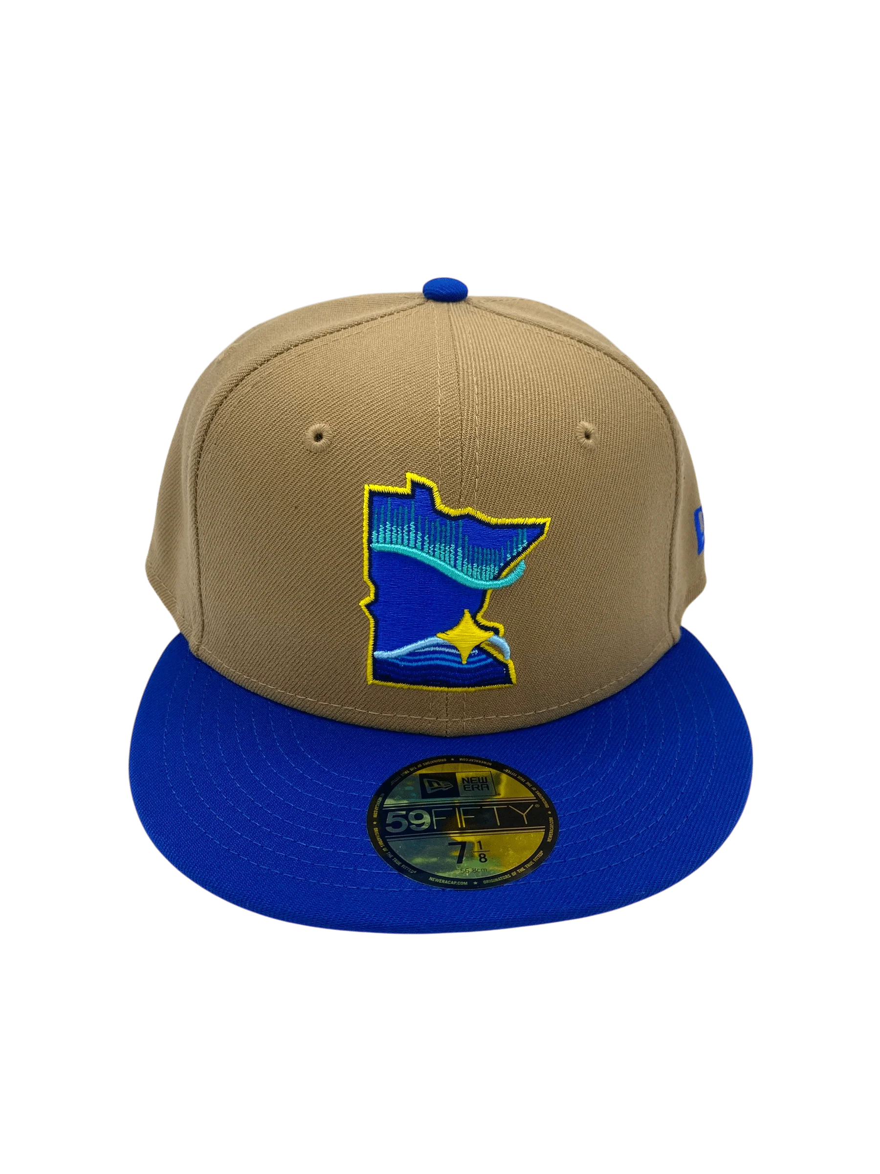 Adult Minnesota Twins New Era Brown/Blue City Connect State Logo 59FIFTY Fitted Hat - Men's - Image 7