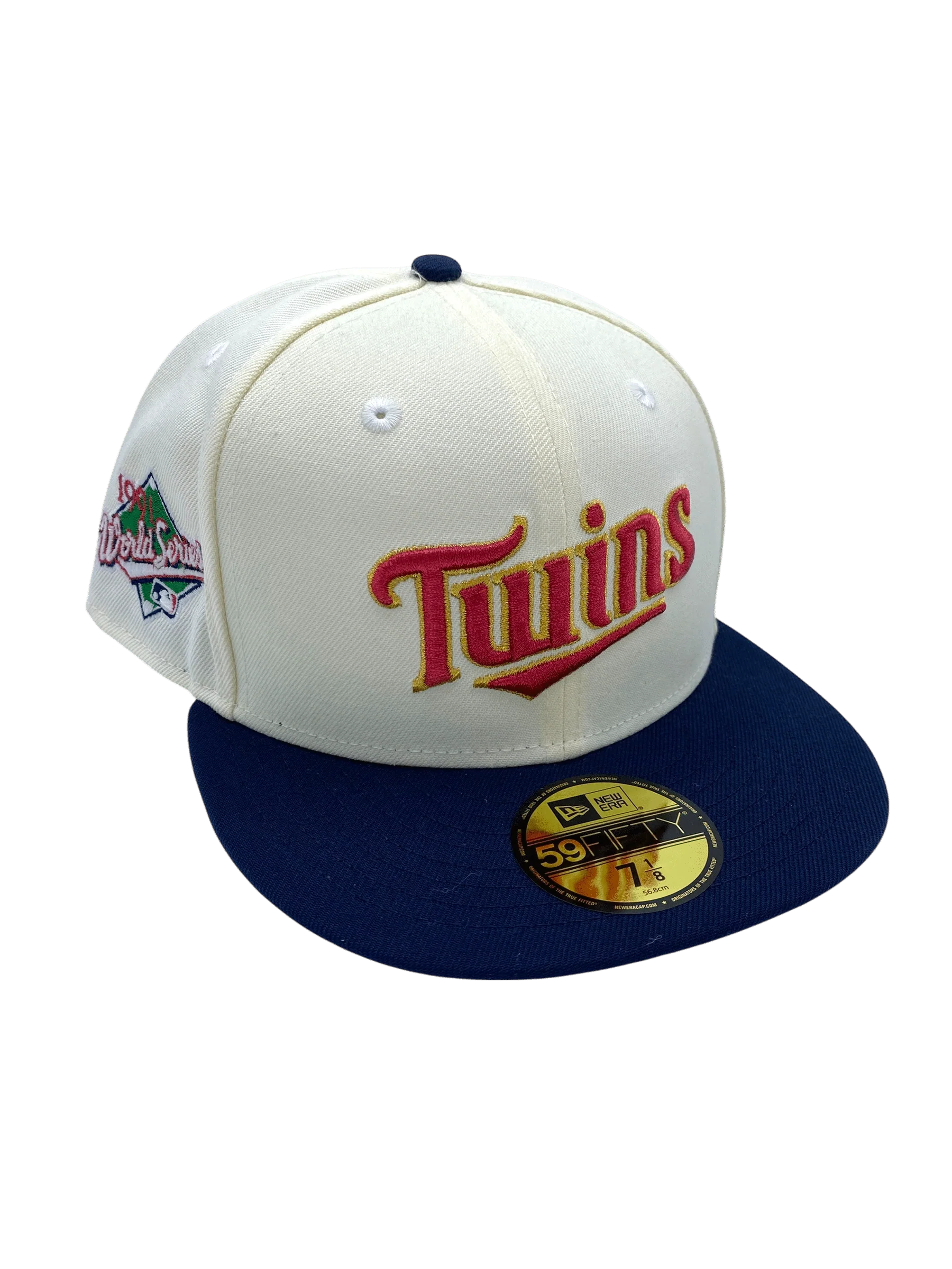 Adult Minnesota Twins New Era Chrome 1991 Miracle Side Patch 59FIFTY Fitted Hat - Men's