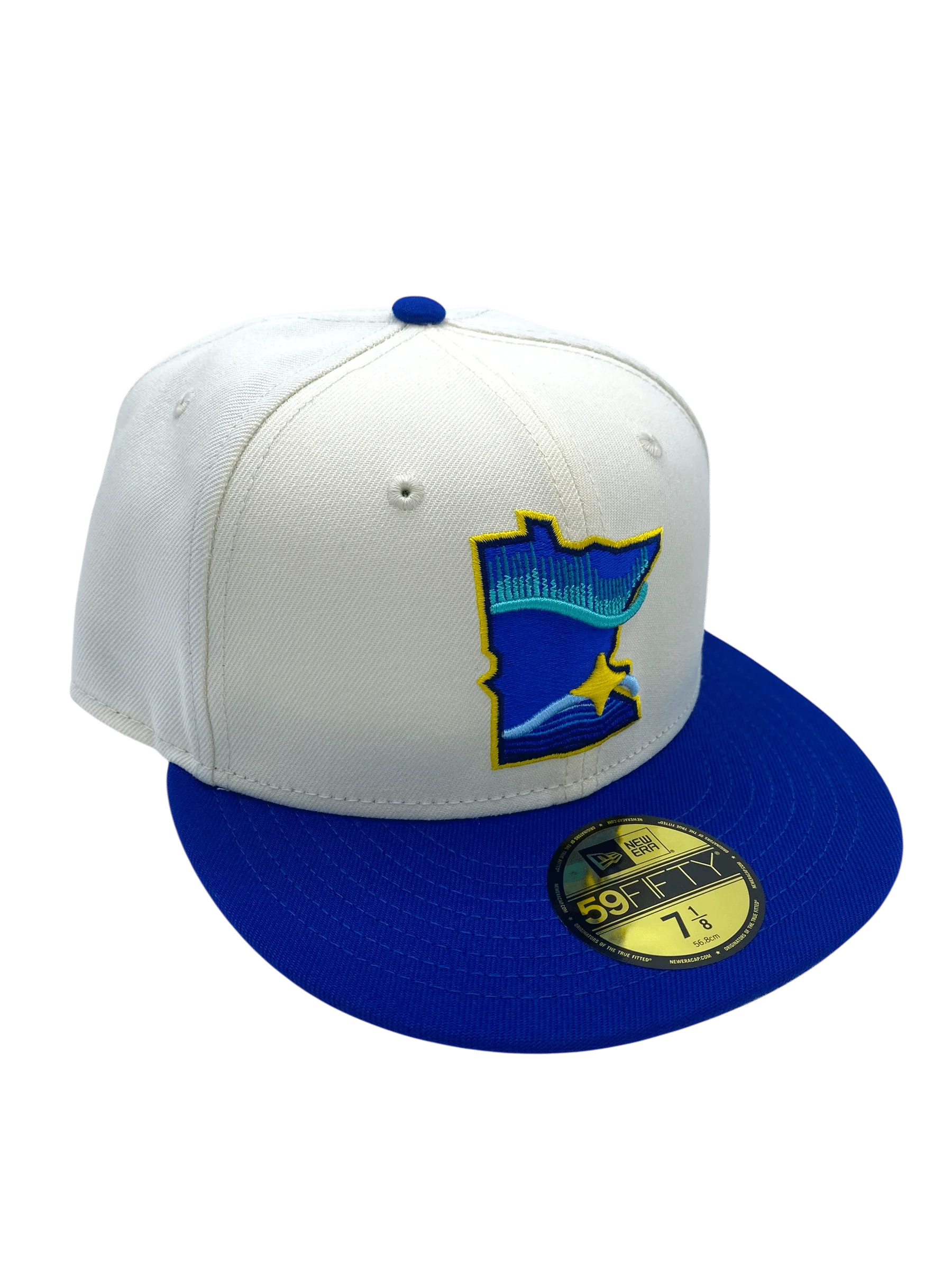 Adult Minnesota Twins New Era Chrome/Blue City Connect State Logo 59FIFTY Fitted Hat - Men's - Image 6