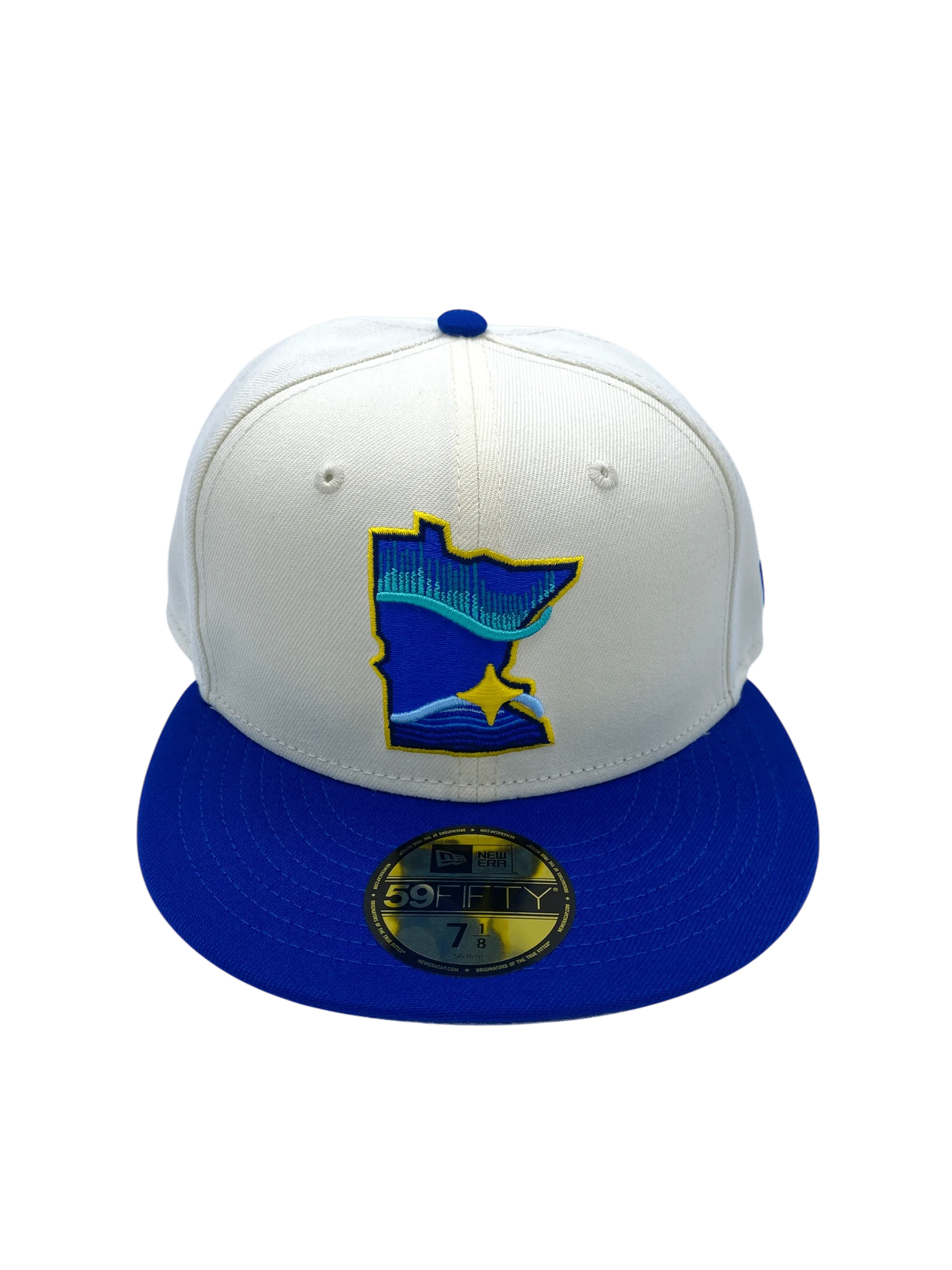 Adult Minnesota Twins New Era Chrome/Blue City Connect State Logo 59FIFTY Fitted Hat - Men's - Image 7