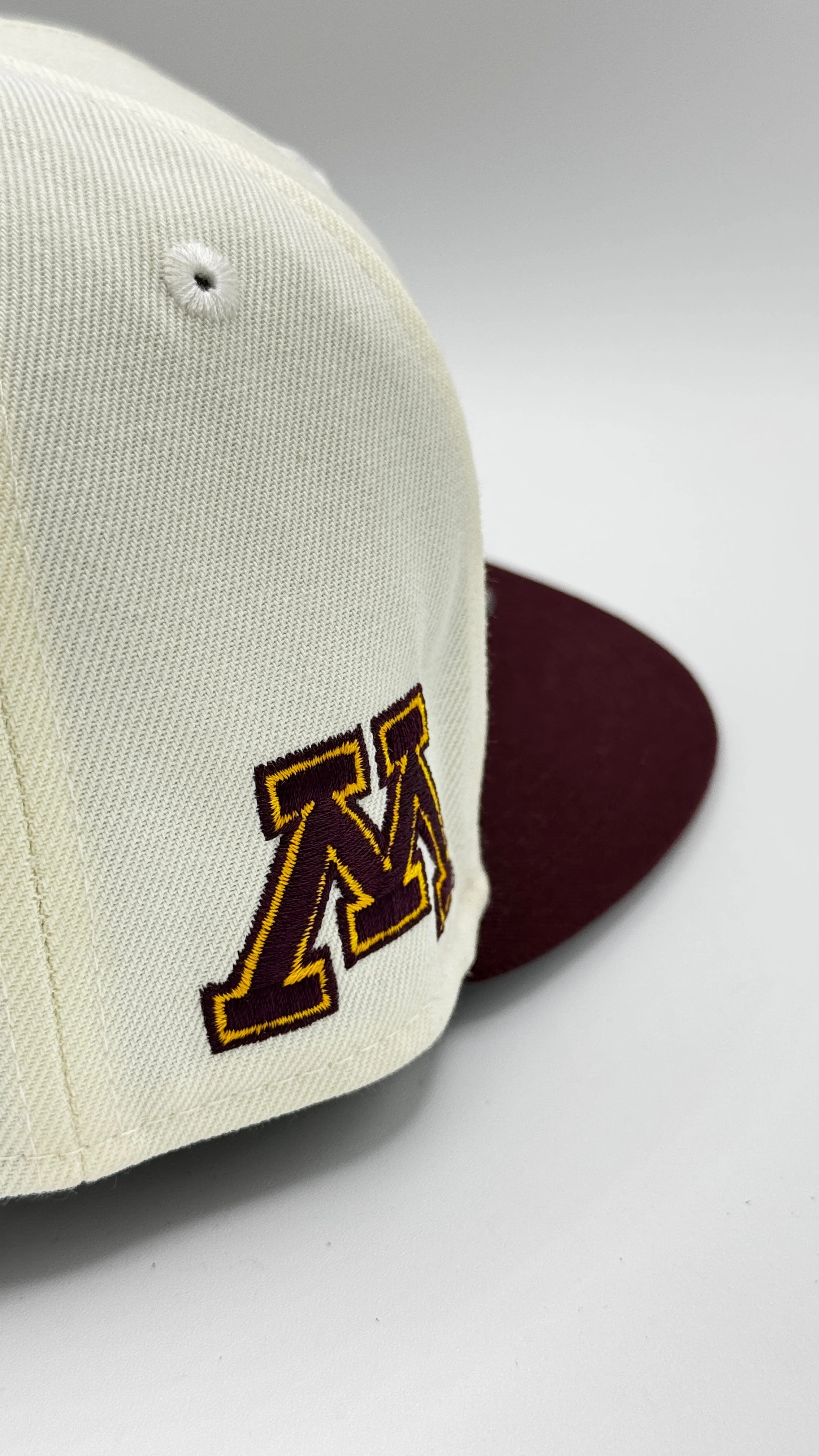 Adult Minnesota Twins New Era Chrome & Maroon Campus Crossover University of Minnesota 59FIFTY Fitted Hat - Men's - Image 3