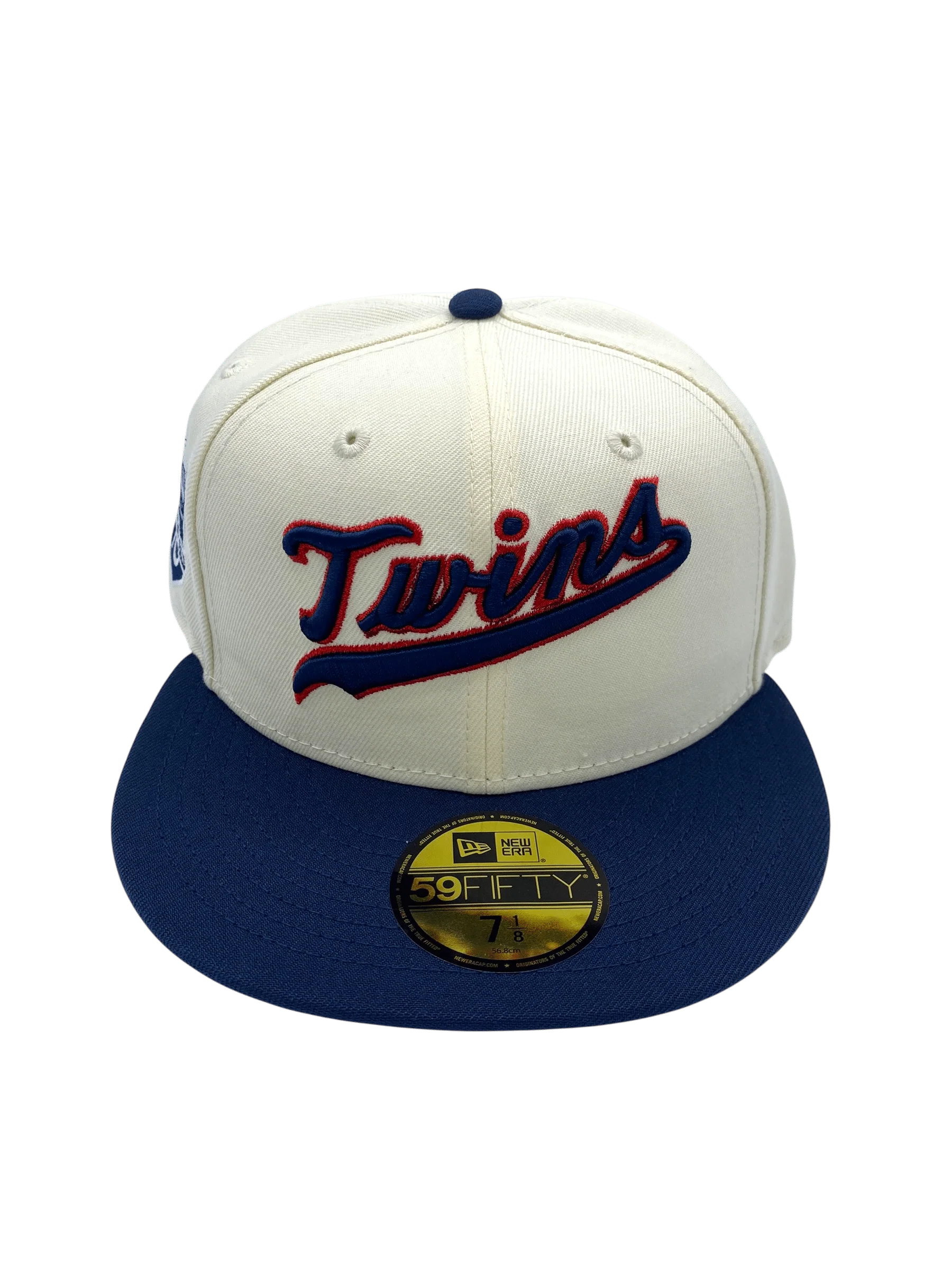 Adult Minnesota Twins New Era Chrome/Navy Buck Truck Side Patch 59FIFTY Fitted Hat - Men's - Image 4