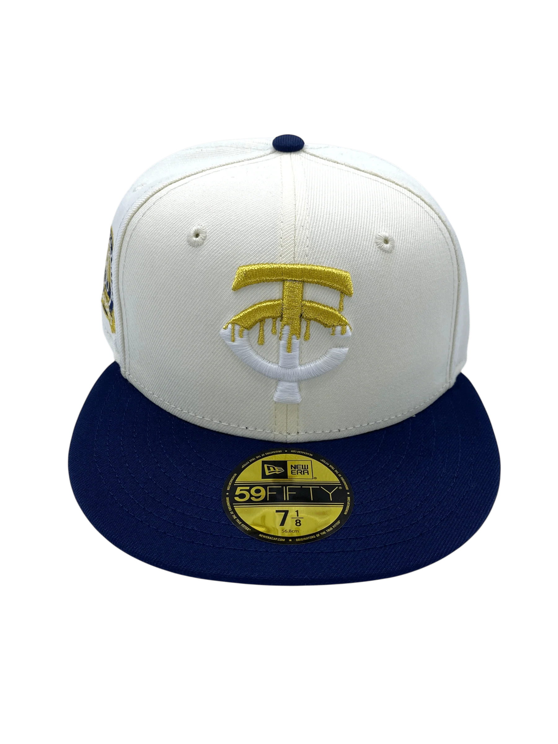 Adult Minnesota Twins New Era Chrome/Navy Dripped Side Patch 59FIFTY Fitted Hat - Men's - Image 5