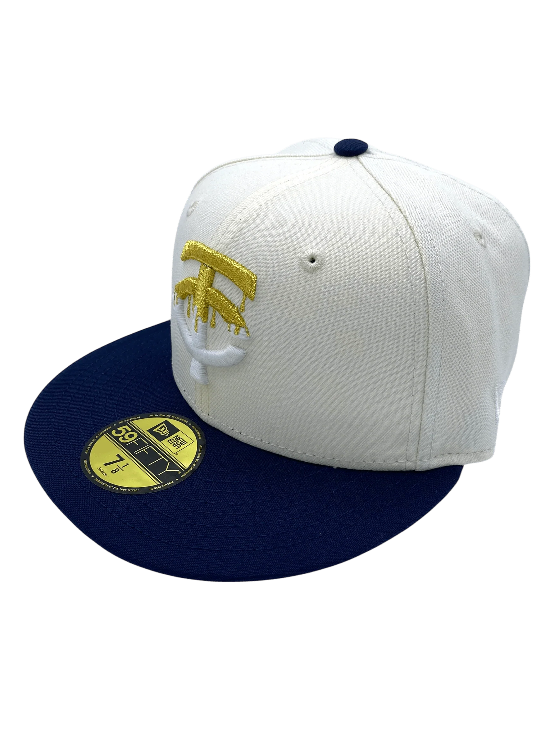 Adult Minnesota Twins New Era Chrome/Navy Dripped Side Patch 59FIFTY Fitted Hat - Men's - Image 6