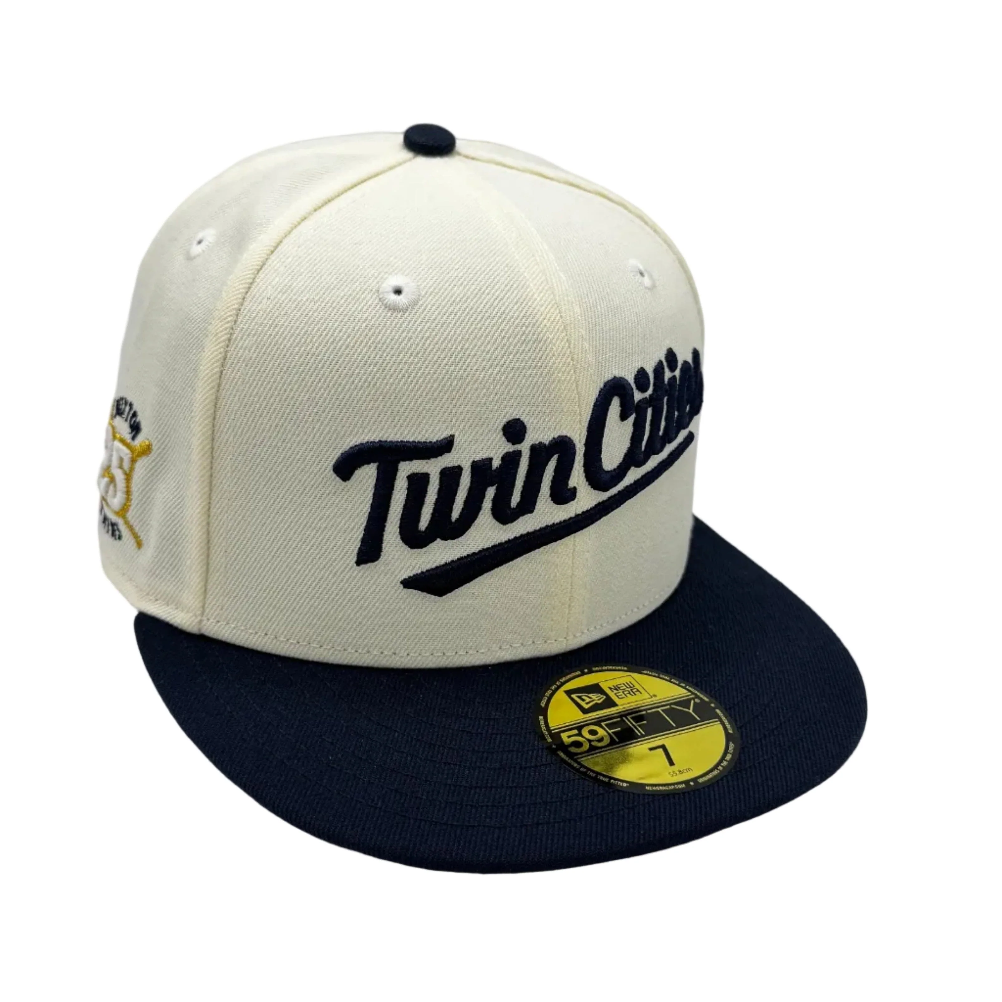 Adult Minnesota Twins New Era Chrome & Navy Twin Cities Byron Buxton Collection 59FIFTY Fitted Hat - Men's