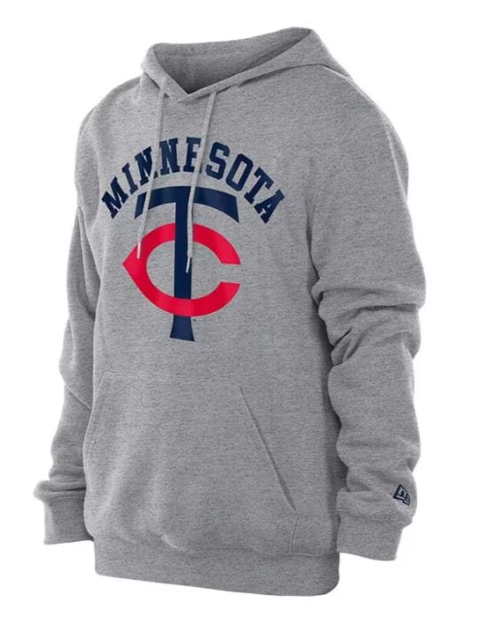 Adult Minnesota Twins New Era Gray Big Logo Hooded Sweatshirt - Men's