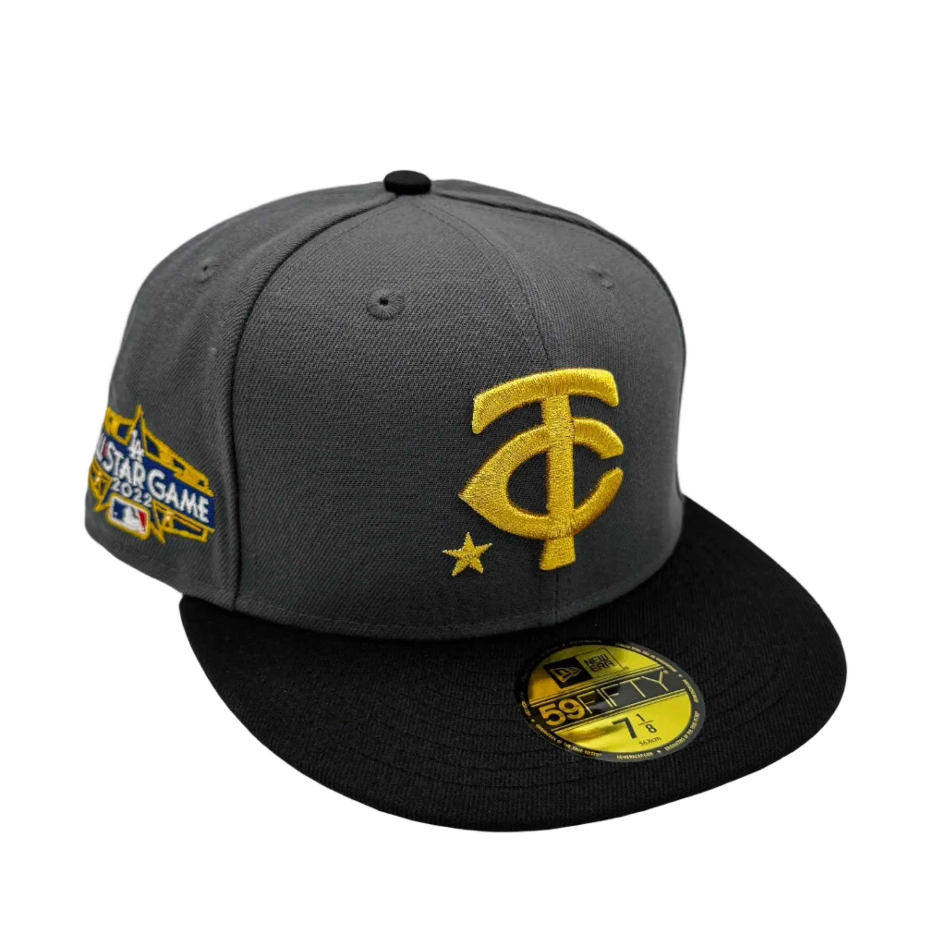 Adult Minnesota Twins New Era Gray & Black TC Logo Byron Buxton Collection 59FIFTY Fitted Hat - Men's