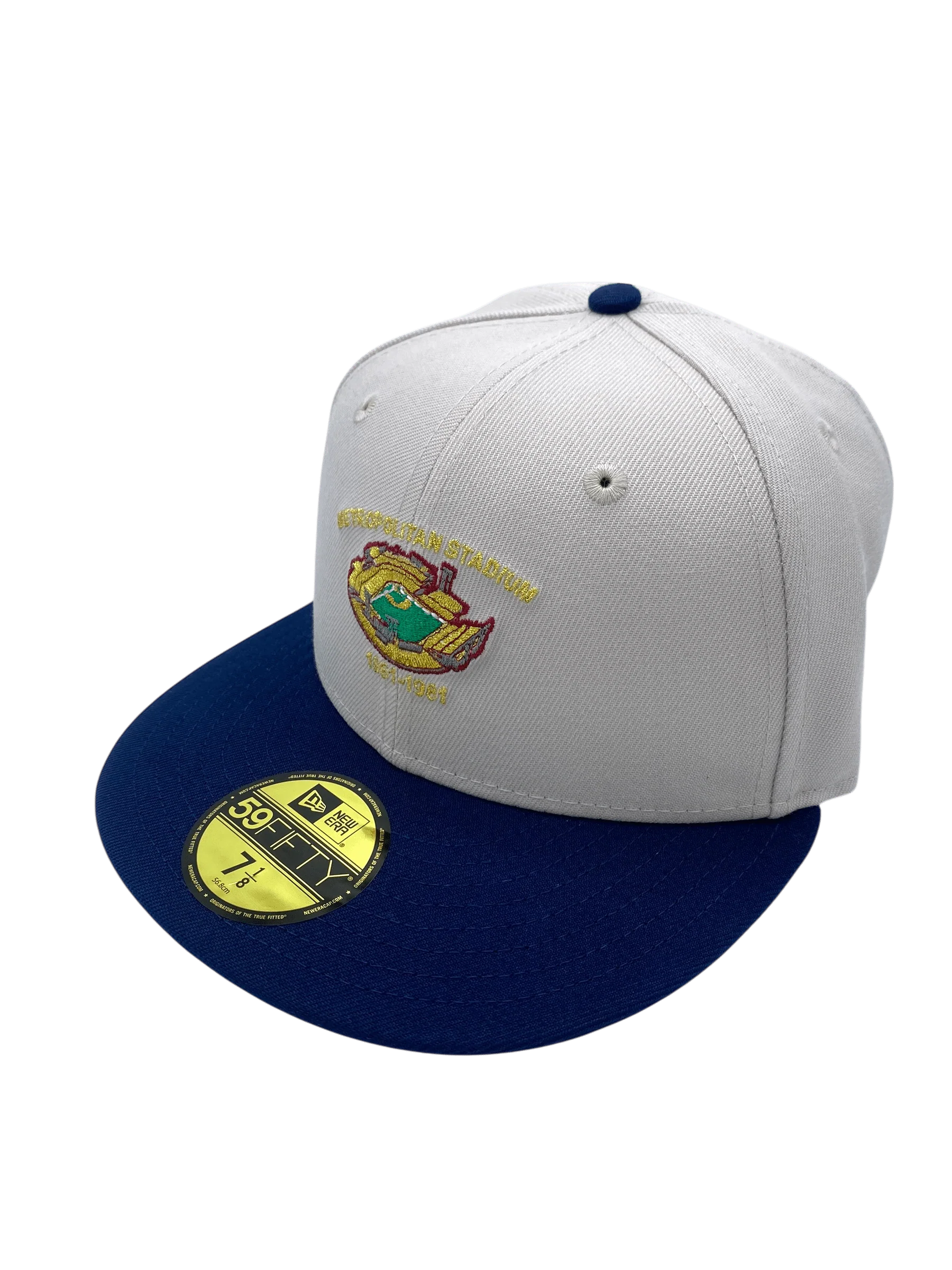 Adult Minnesota Twins New Era Gray/Navy Met Stadium Custom Side Patch 59FIFTY Fitted Hat - Men's - Image 5
