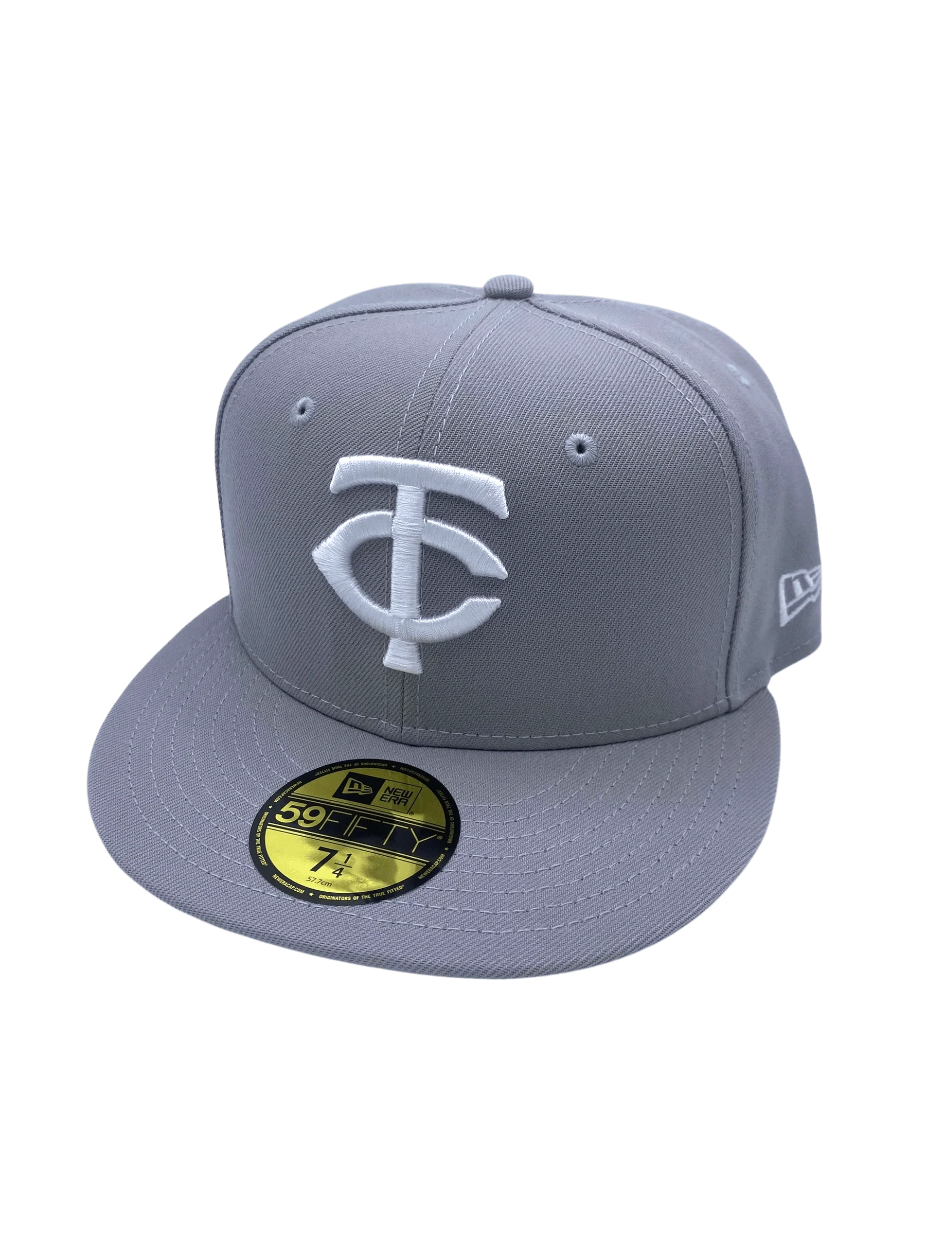 Adult Minnesota Twins New Era Gray/White Basic Home 59FIFTY Fitted Hat - Men's
