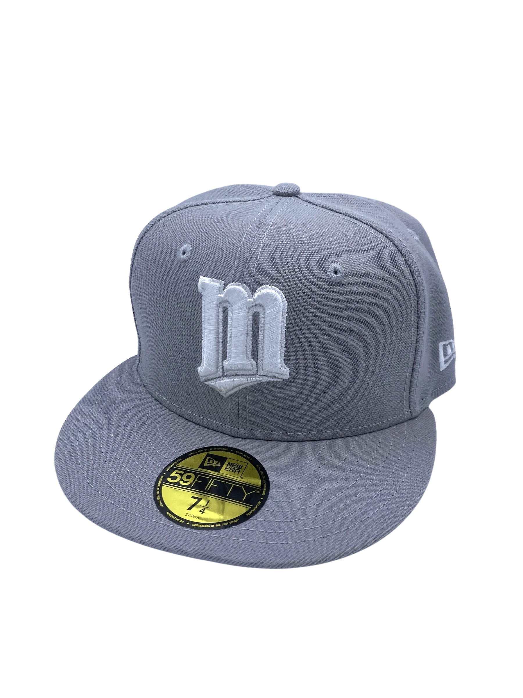 Adult Minnesota Twins New Era Gray/White Basic Original M 59FIFTY Fitted Hat - Men's