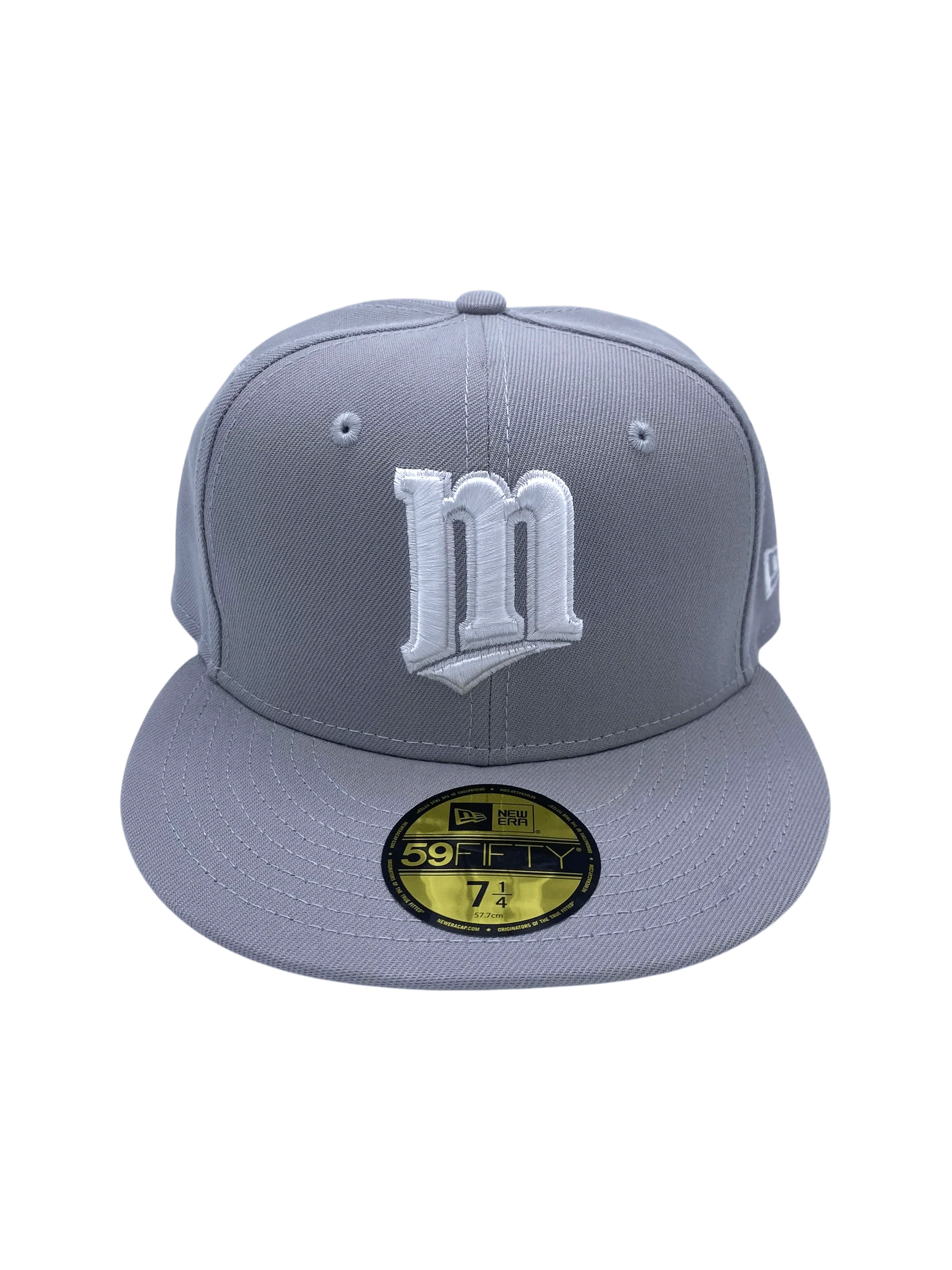 Adult Minnesota Twins New Era Gray/White Basic Original M 59FIFTY Fitted Hat - Men's - Image 3
