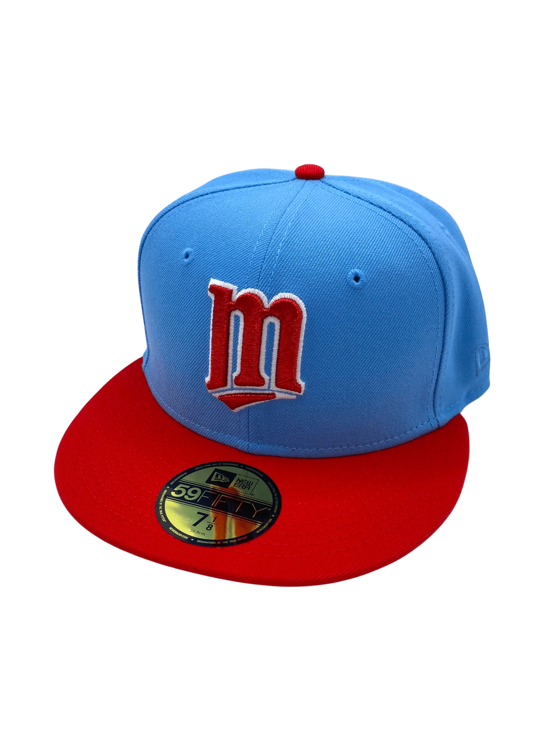 Adult Minnesota Twins New Era Light Blue/Red Original M 59FIFTY Fitted Hat - Men's