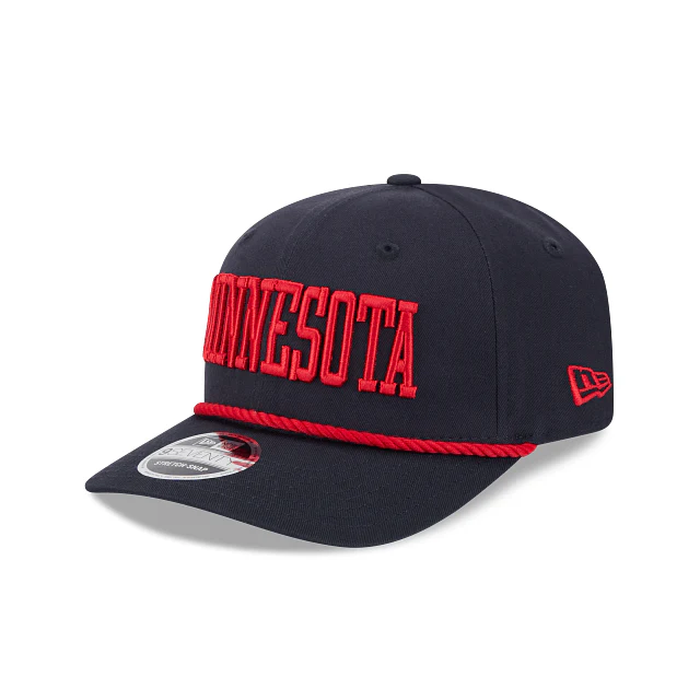 Adult Minnesota Twins New Era Navy Cotton Wordmark Roper 9SEVENTY Stretch-Snapback Hat - Men's - Image 3