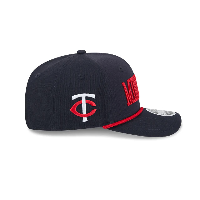 Adult Minnesota Twins New Era Navy Cotton Wordmark Roper 9SEVENTY Stretch-Snapback Hat - Men's - Image 4