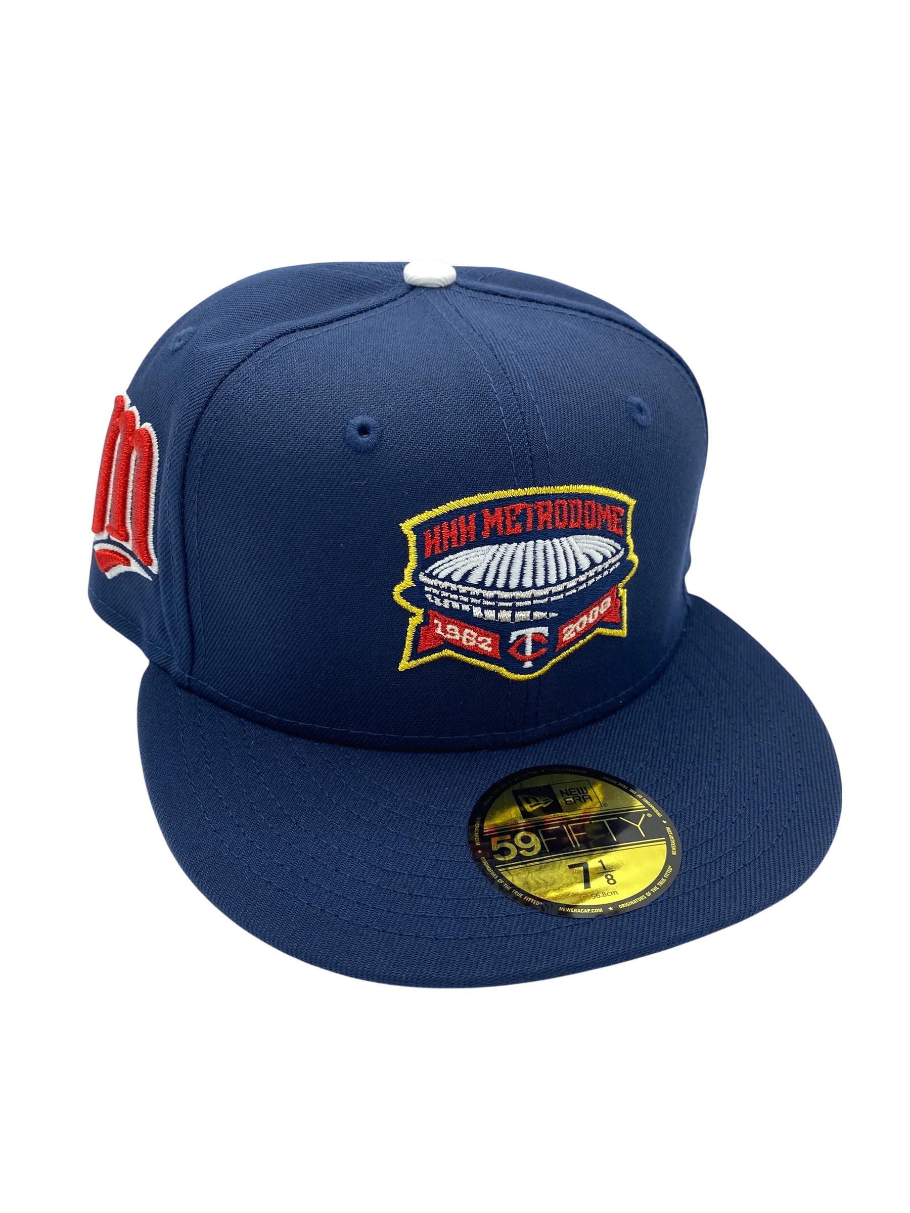 Adult Minnesota Twins New Era Navy Metrodome Side Patch 59FIFTY Fitted Hat - Men's