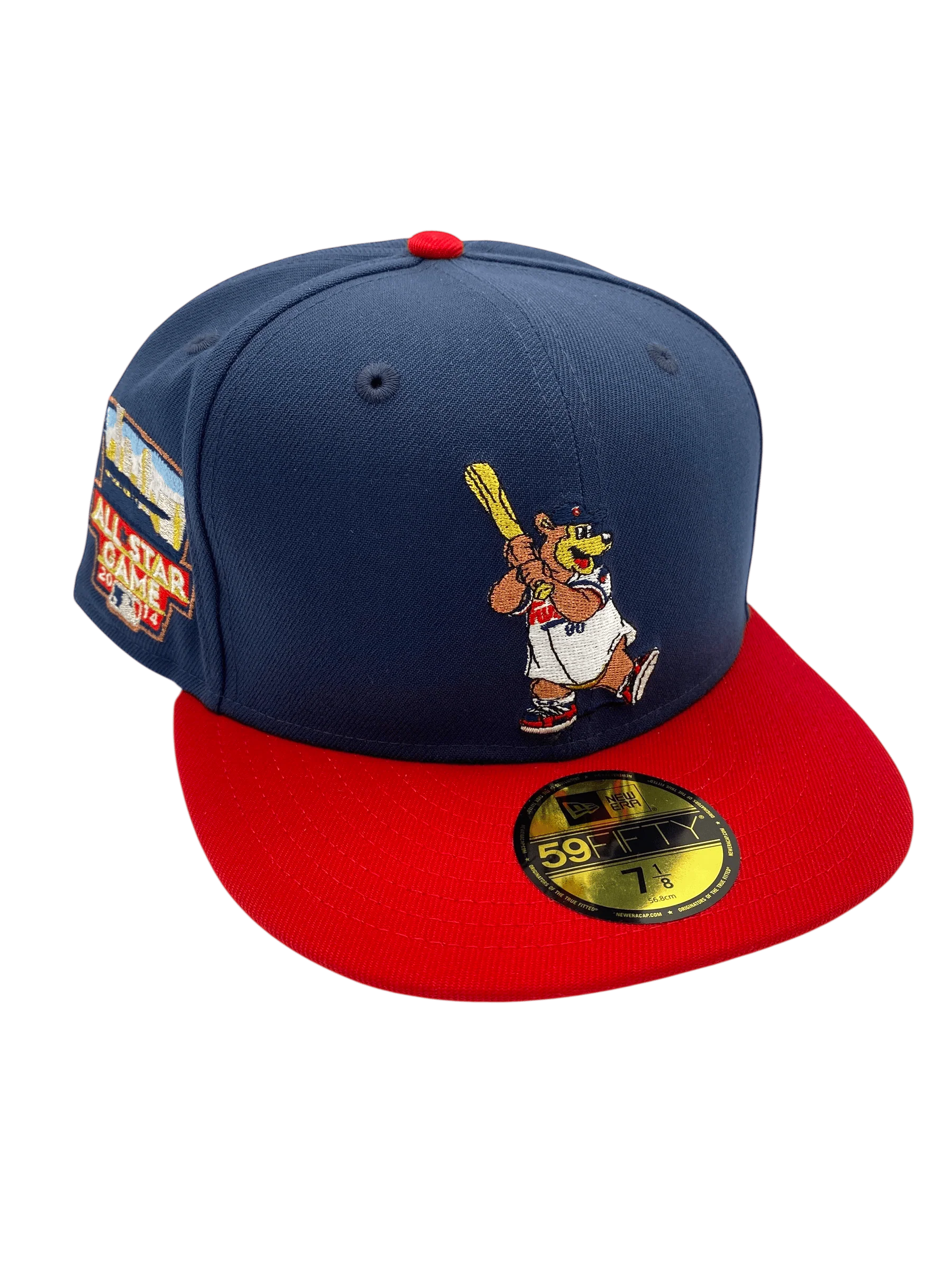 Adult Minnesota Twins New Era Navy/Red TC Bear 3.0 Custom Side Patch 59FIFTY Fitted Hat - Men's