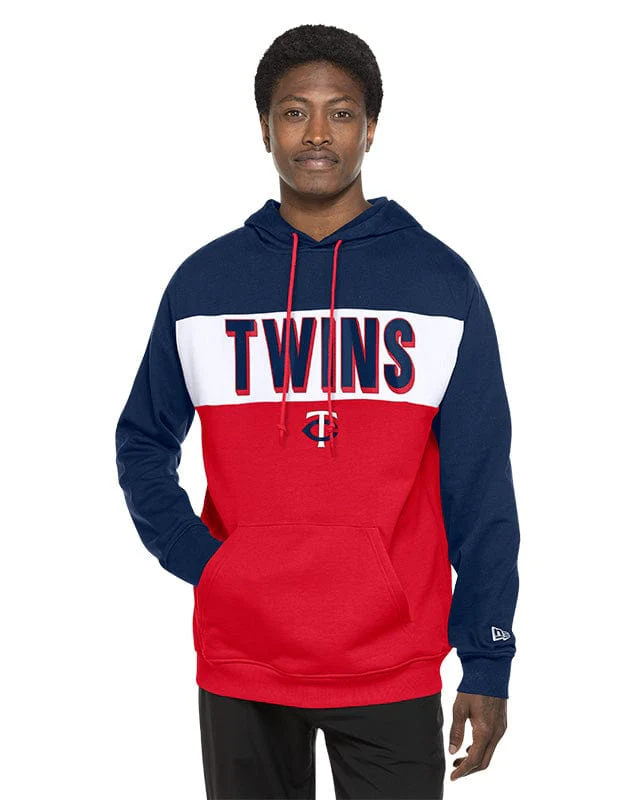 Adult Minnesota Twins New Era Navy/Red Tri Color Embroidered Hooded Sweatshirt - Men's - Image 3